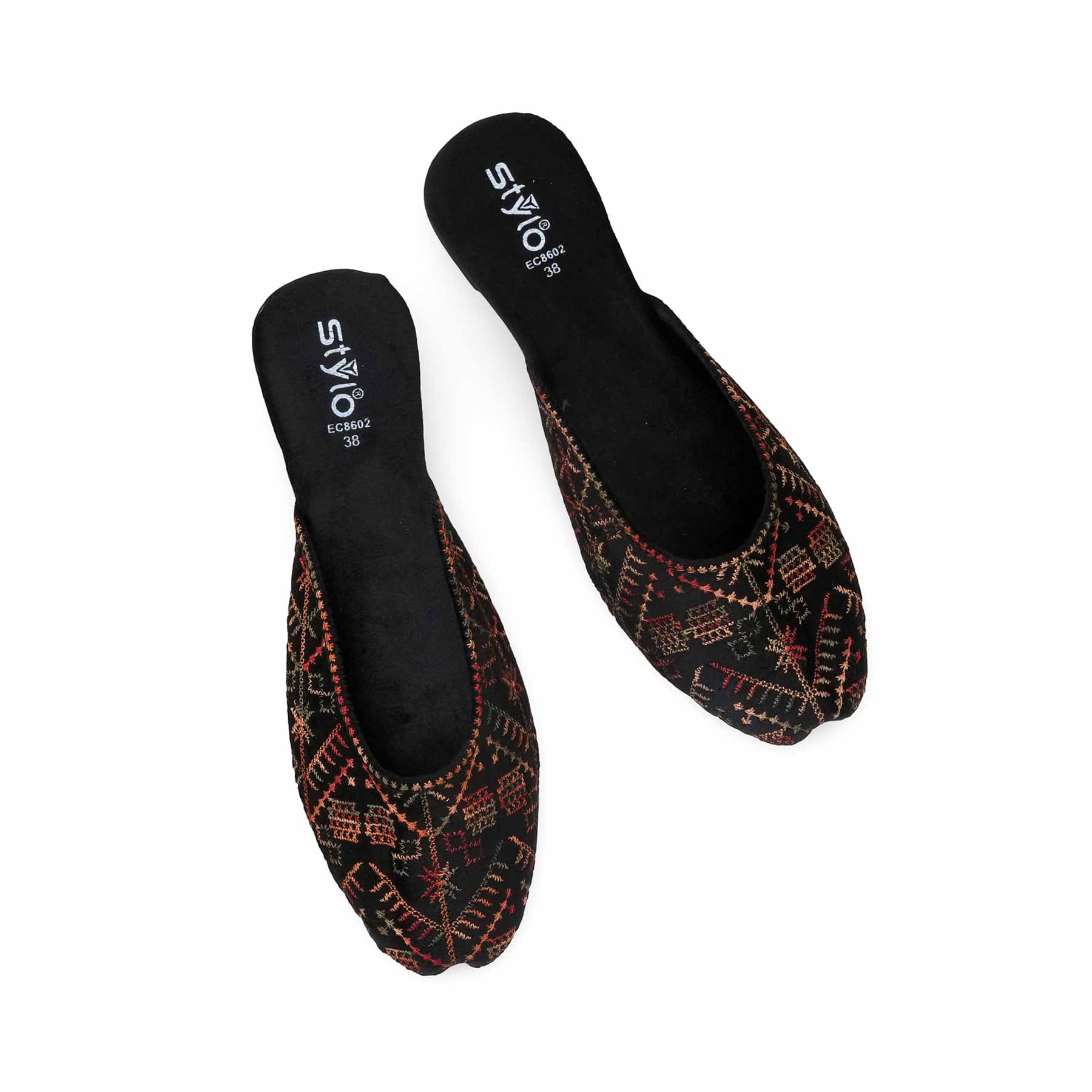 Black Ethnic Back Open Khussa For Women EC8602 - Image 5
