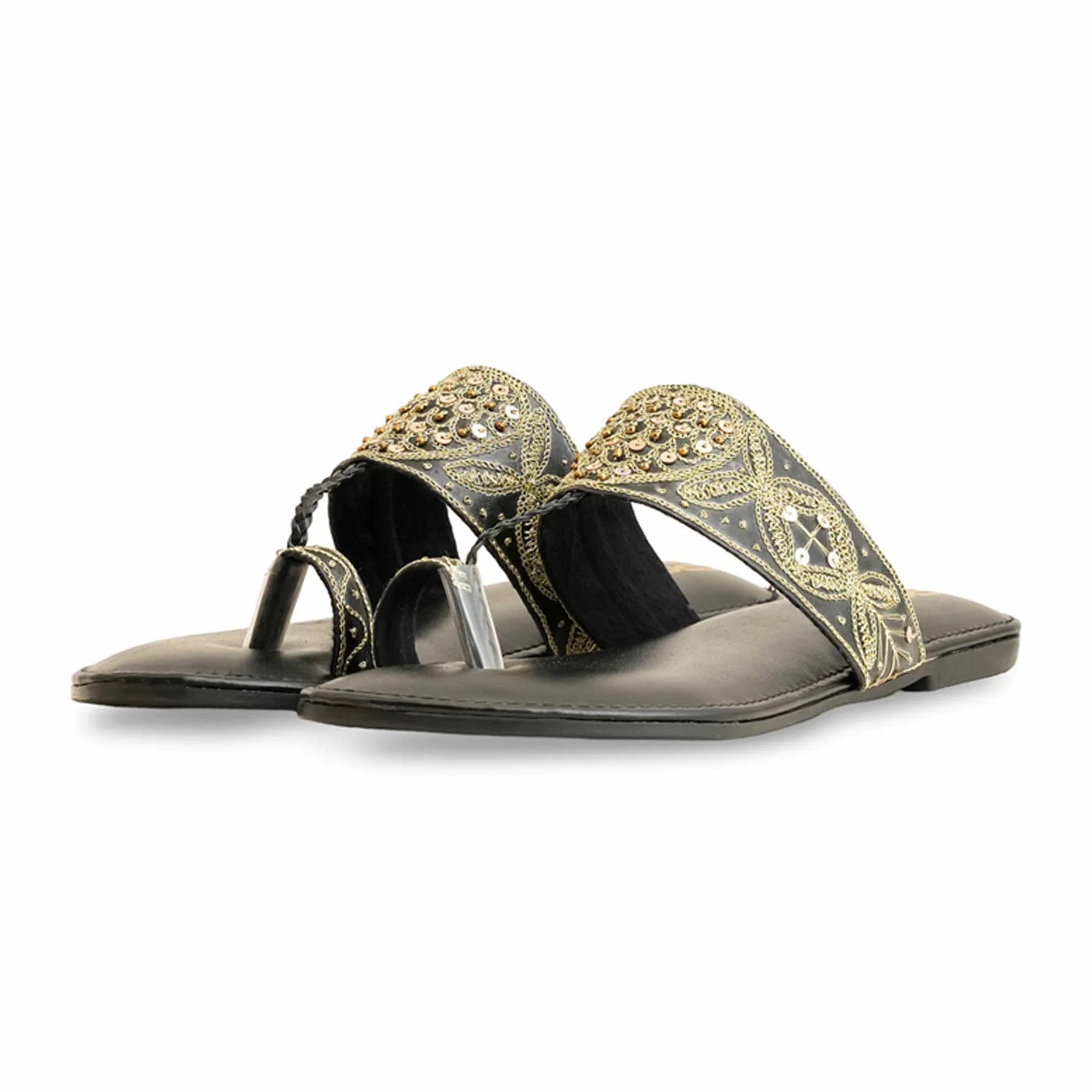 Black Ethnic Chappal EC0214 - Image 3