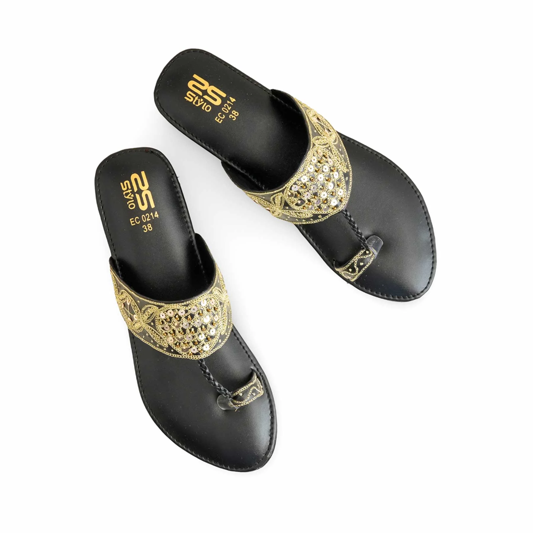 Black Ethnic Chappal EC0214 - Image 5