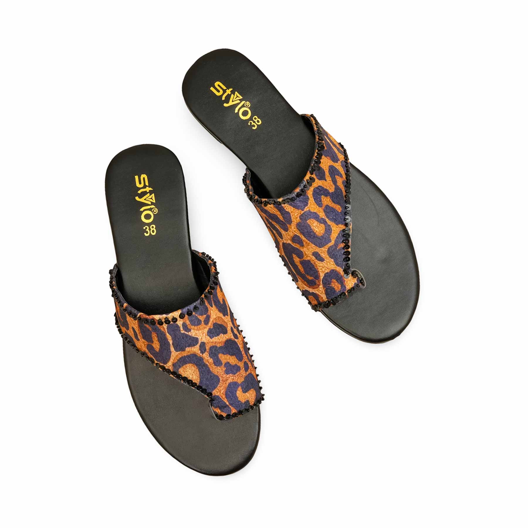Black Ethnic Chappal For Ladies EC0240 - Image 5