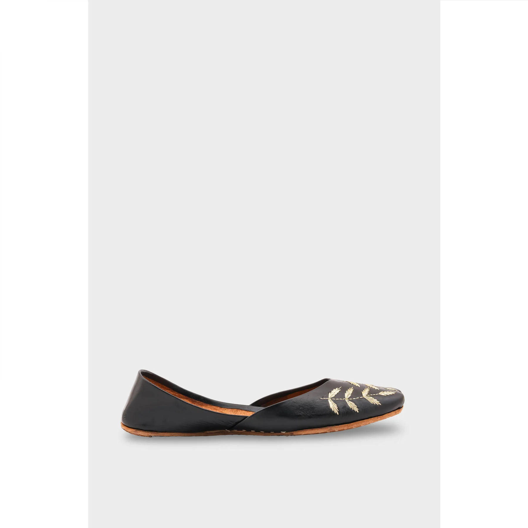 Black Leather Khussa EC8659 - Image 2