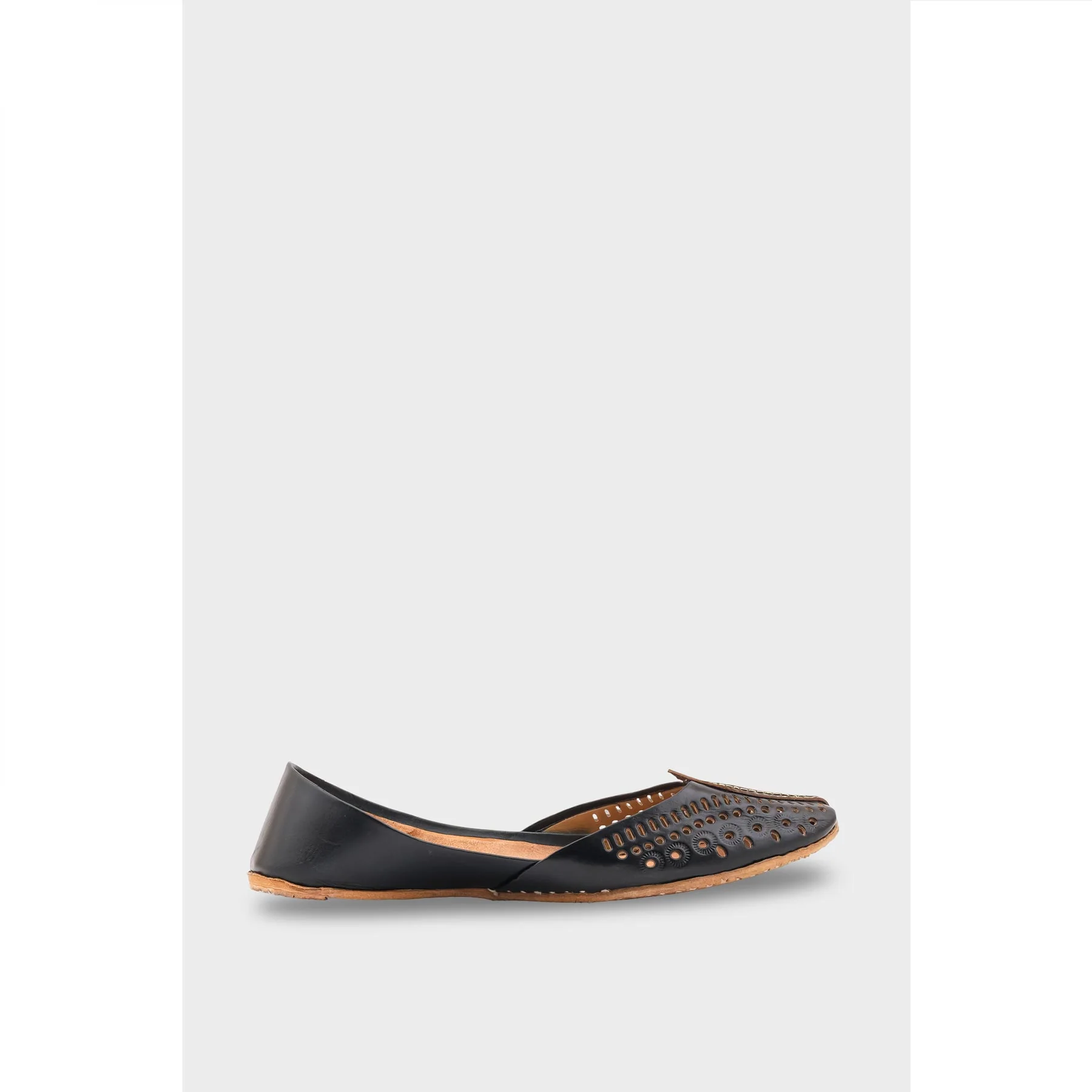 Black Leather Khussa EC8666 - Image 2