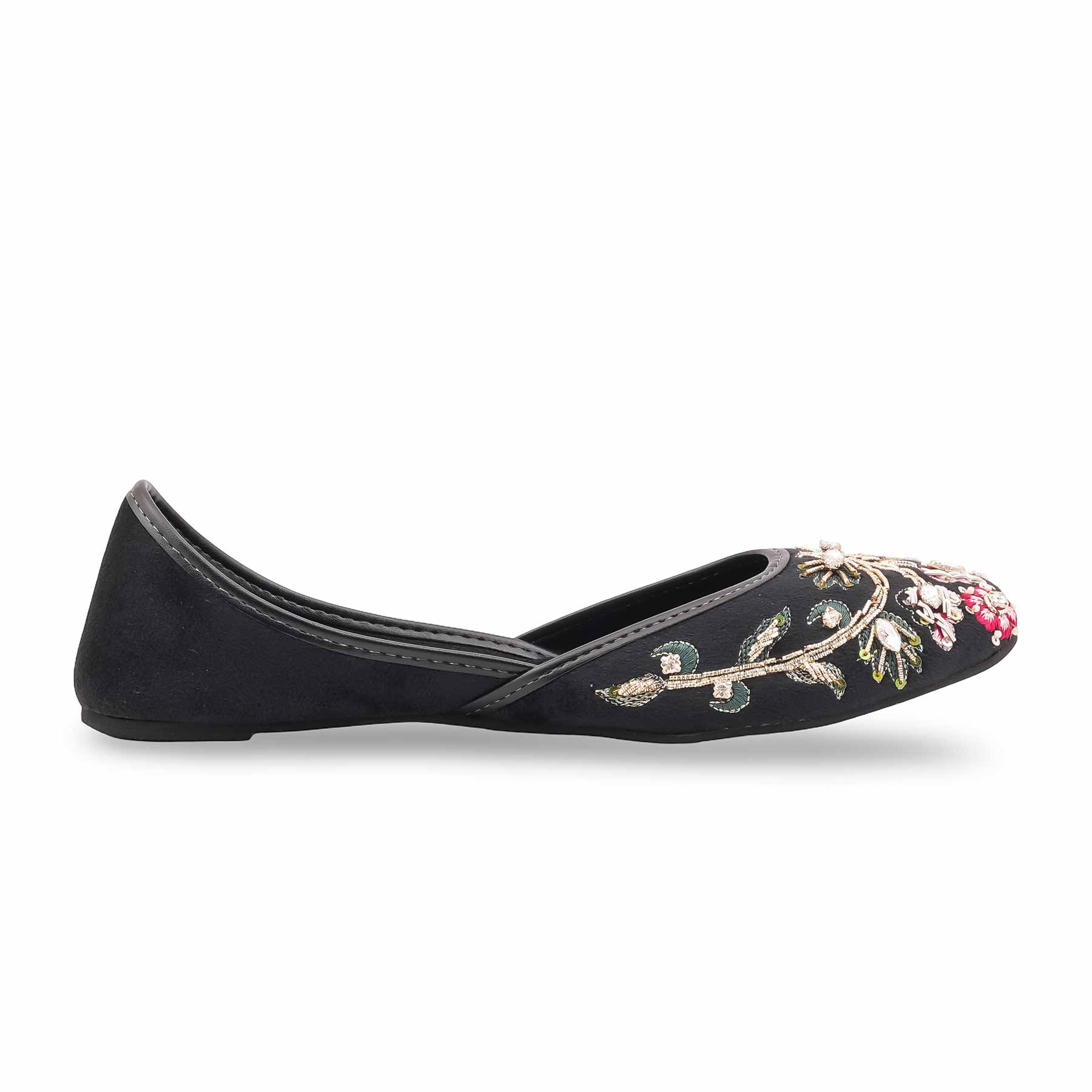Black Ethnic Khussa For Ladies EC8592 - Image 3