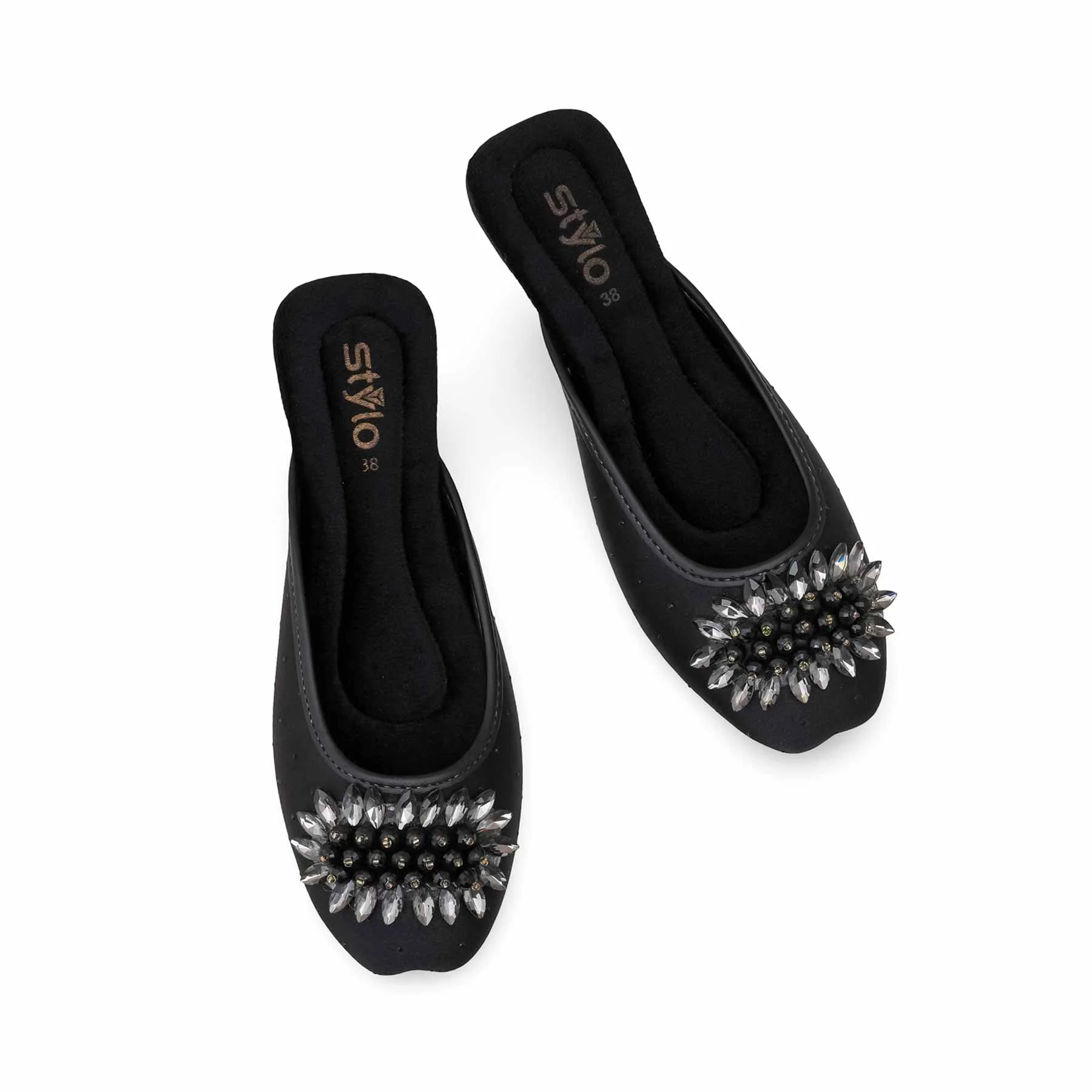 Black Fancy Back Open Khussa EC8596 - Image 6