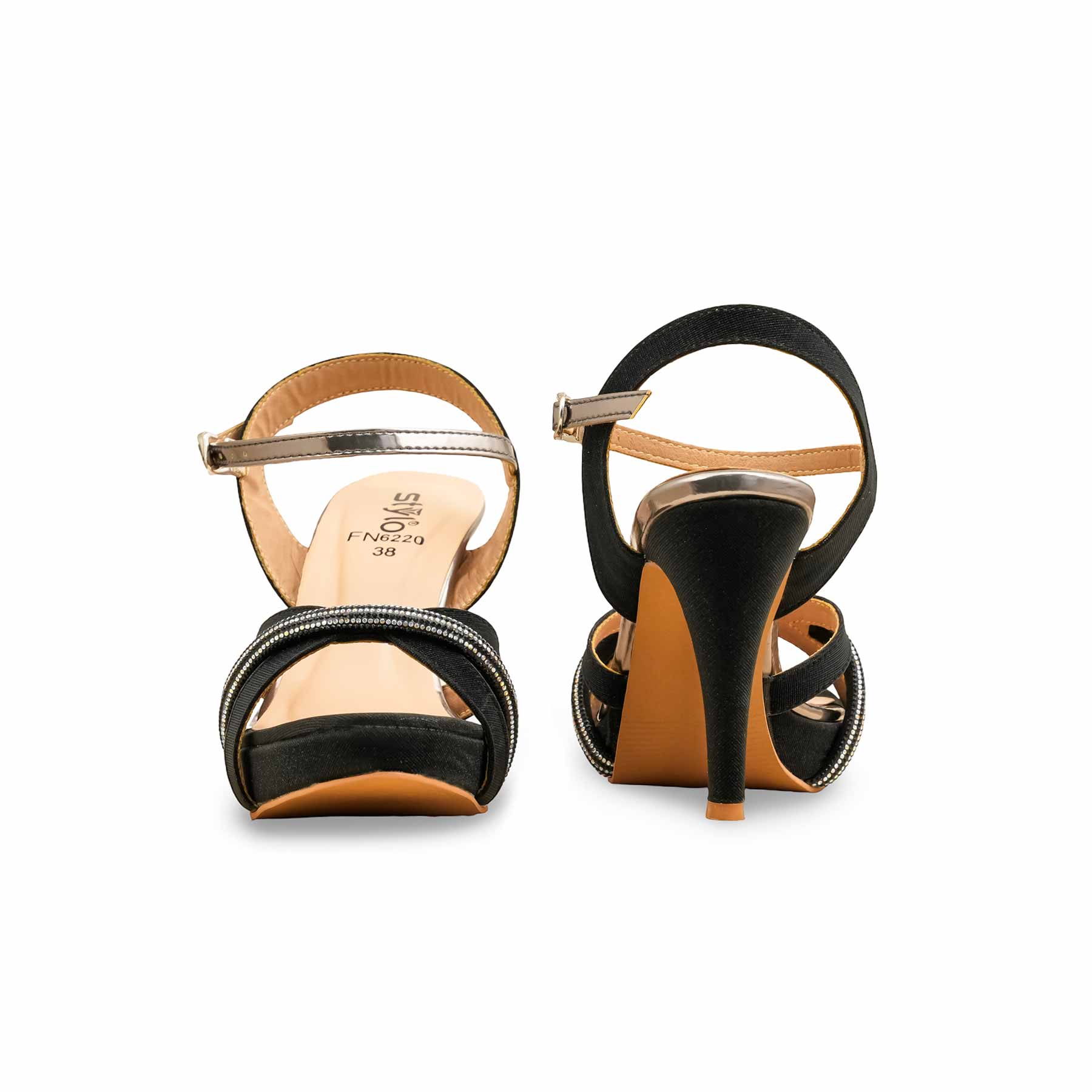 Black Fancy Bridal Sandal FN6220 - Image 4