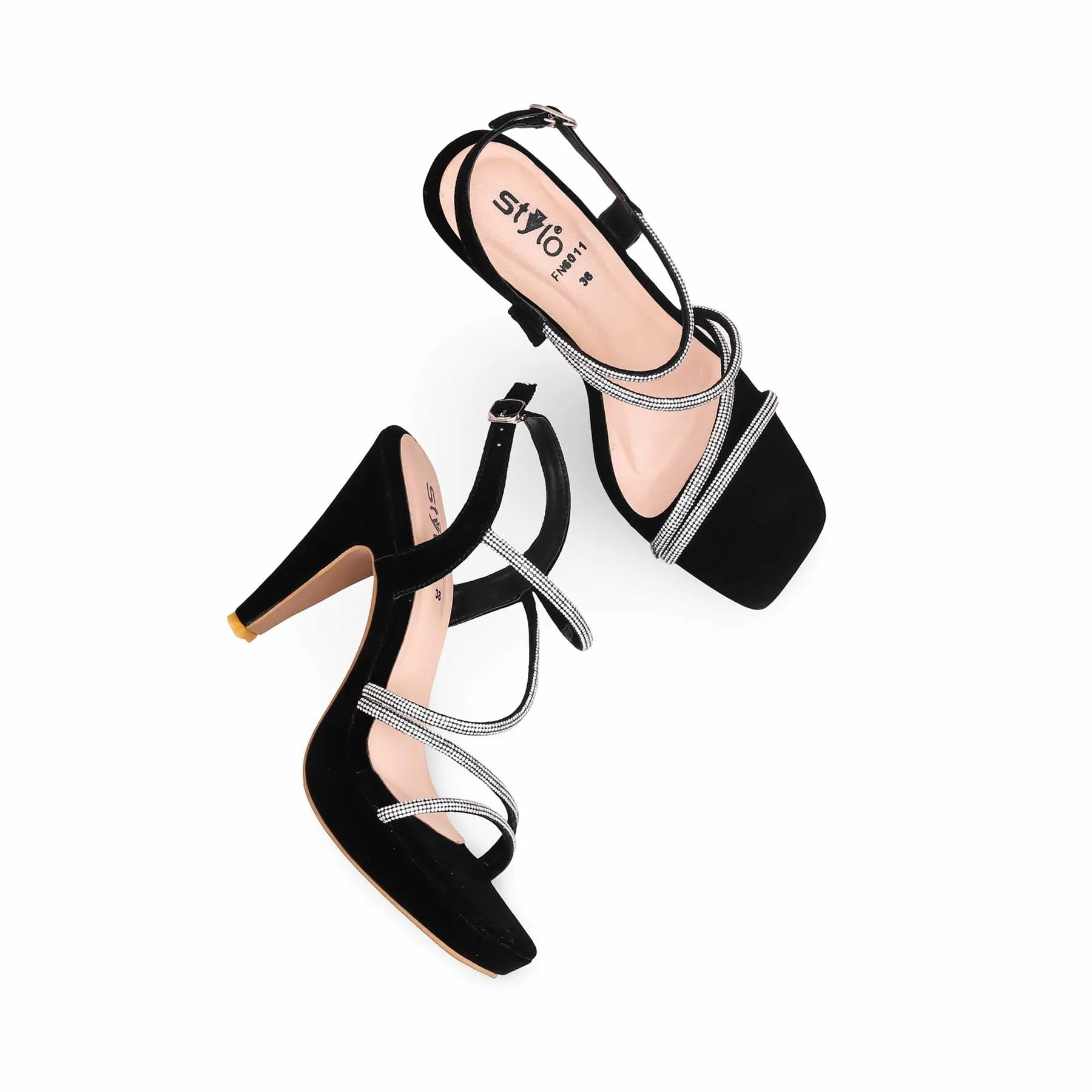 Black Fancy Bridal Sandal FN6011 - Image 6