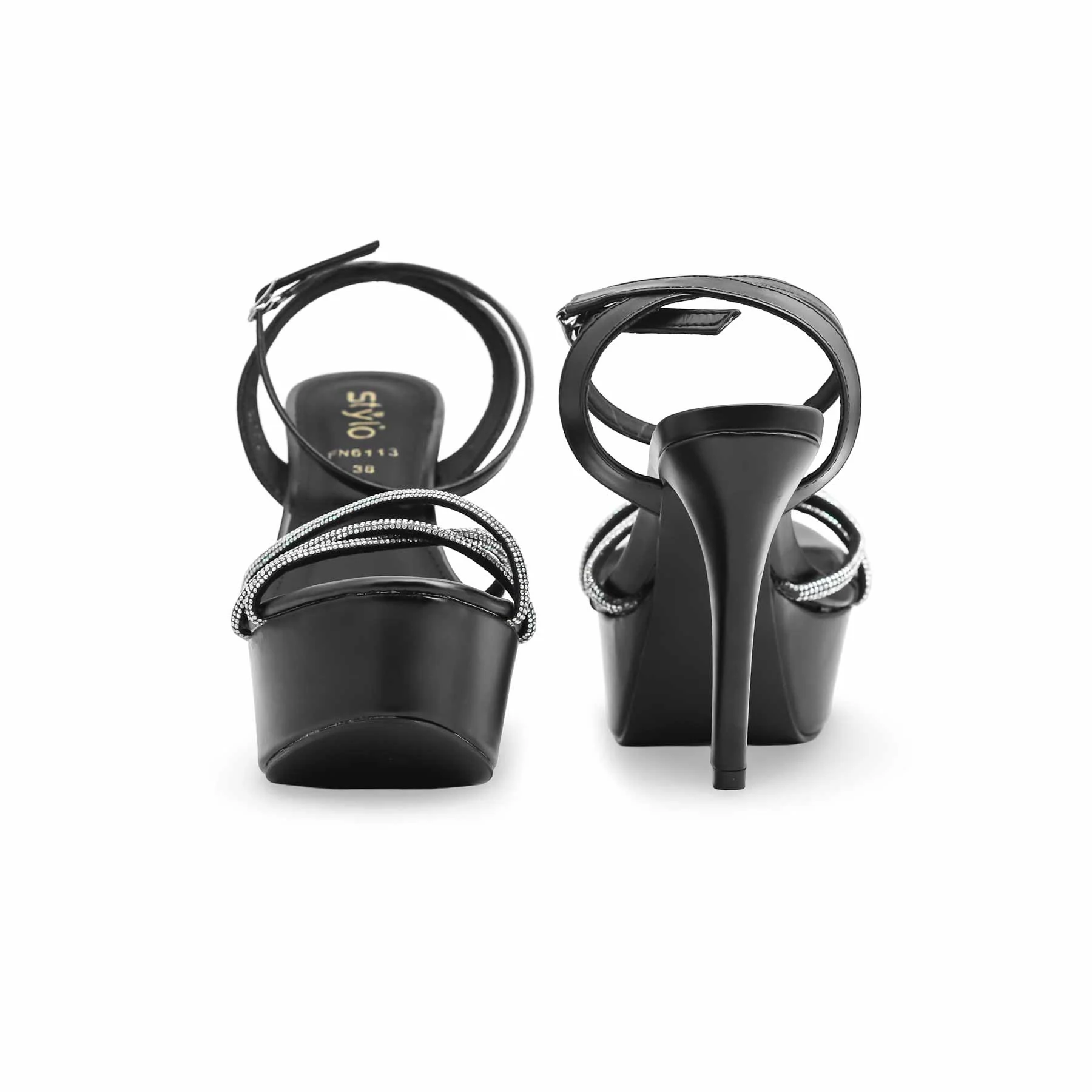 Black Fancy Bridal Sandal for women FN6113 - Image 4