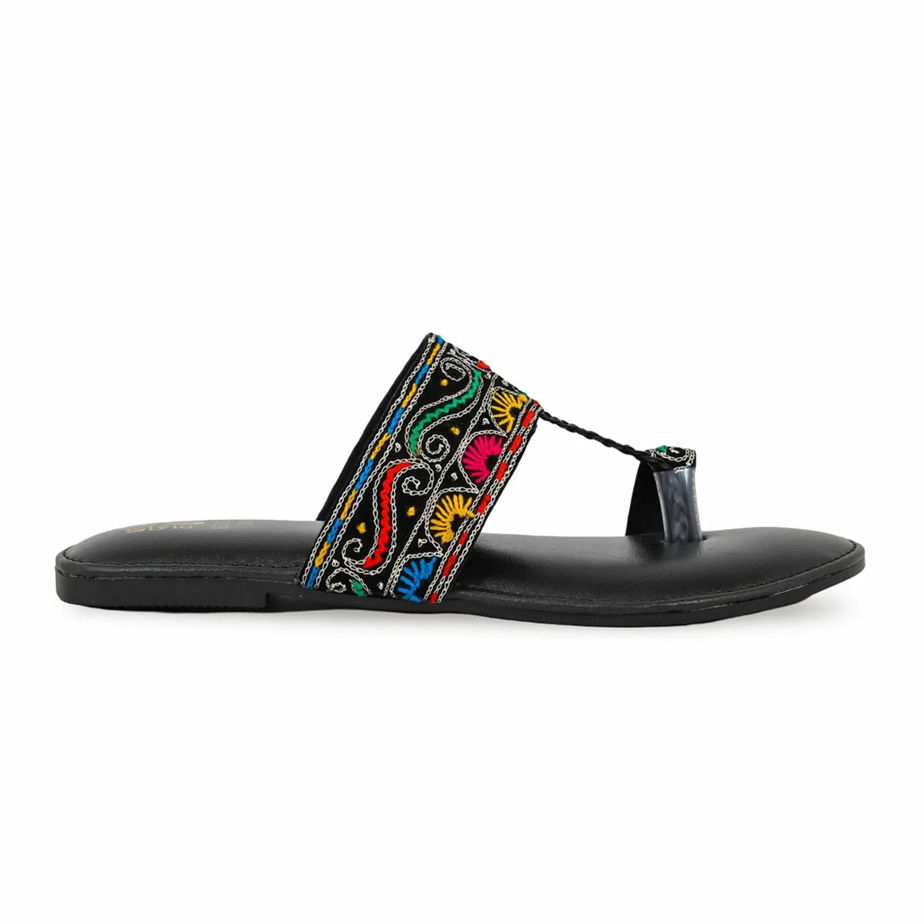 Black Fancy Chappal EC0213 - Image 2