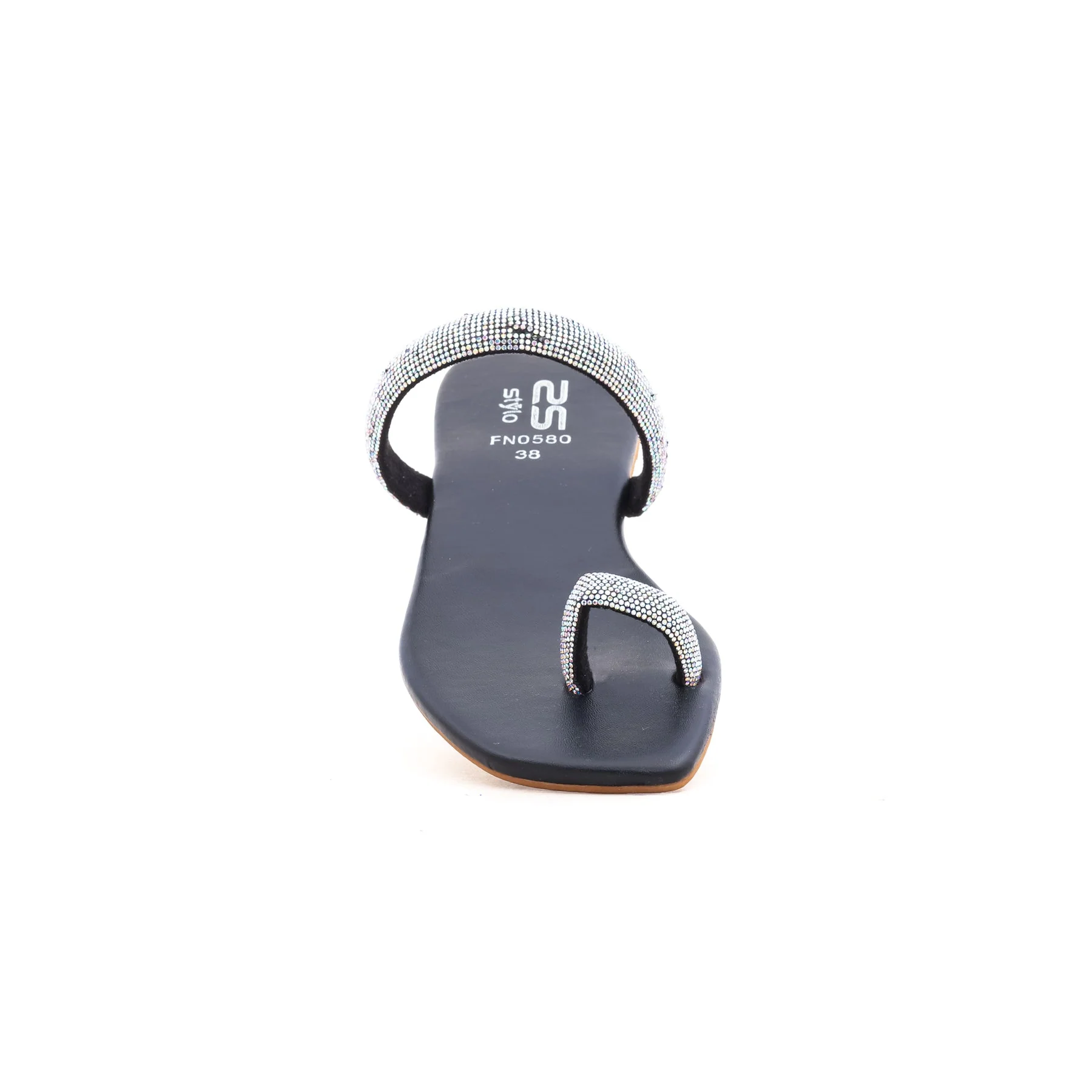 Black Fancy Chappal FN0580 - Image 3