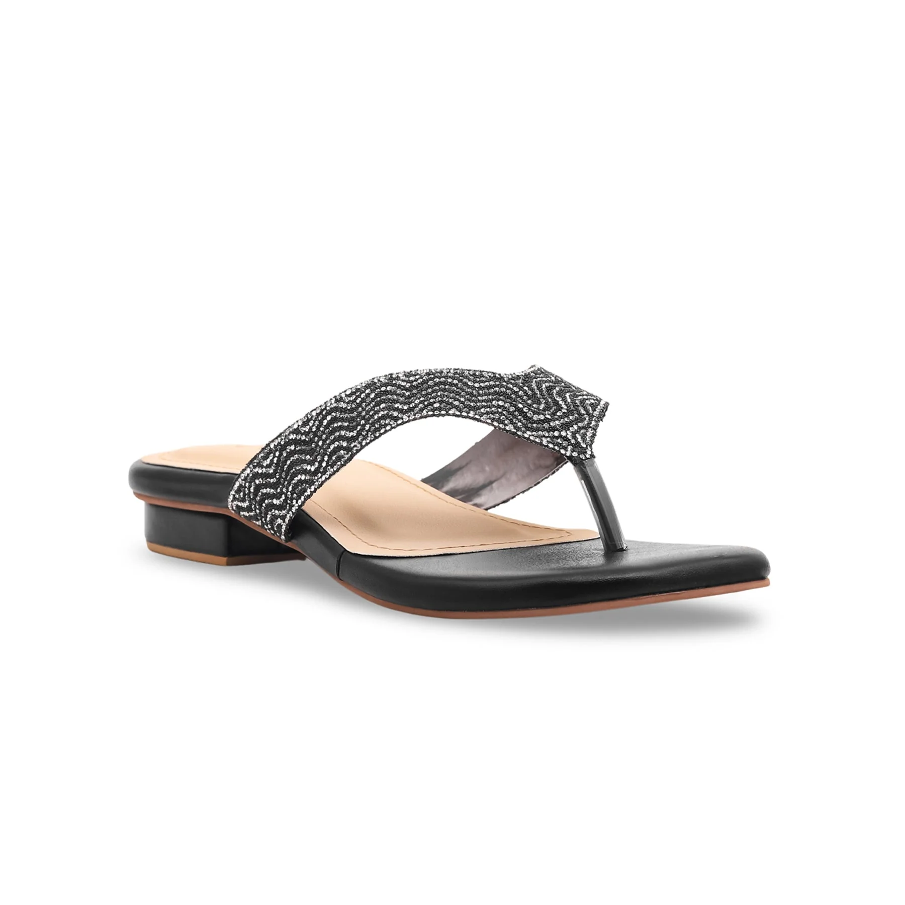 Black Fancy Chappal FN0690 - Image 2
