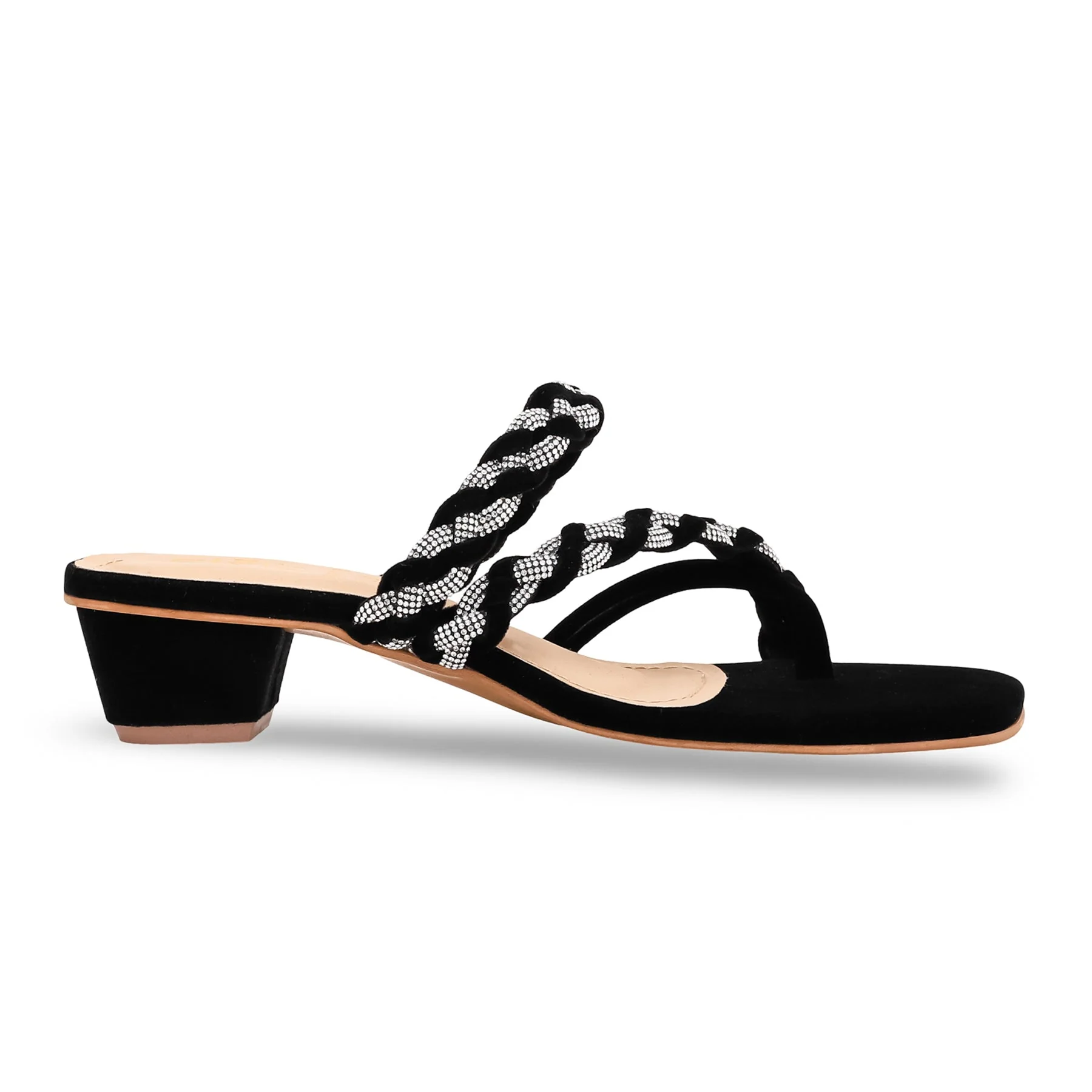 Black Fancy Chappal FN0692 - Image 2