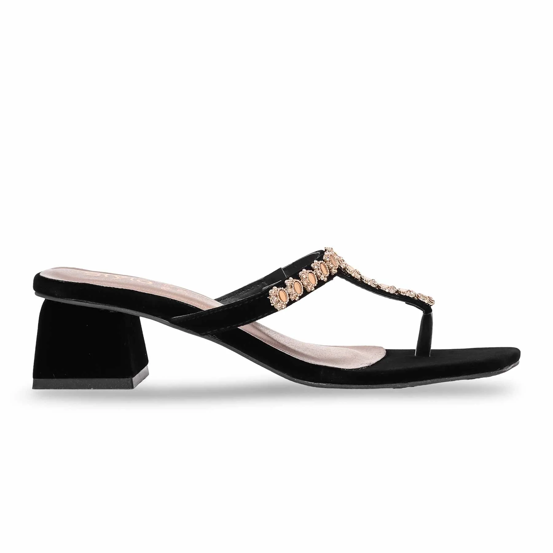 Black Fancy Chappal FN0733 - Image 2