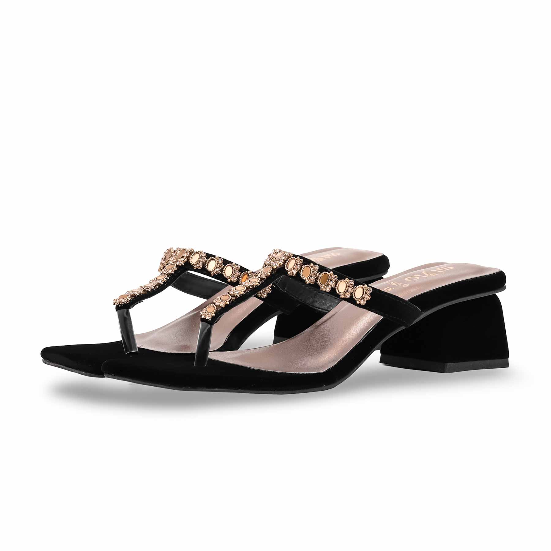 Black Fancy Chappal FN0733 - Image 3