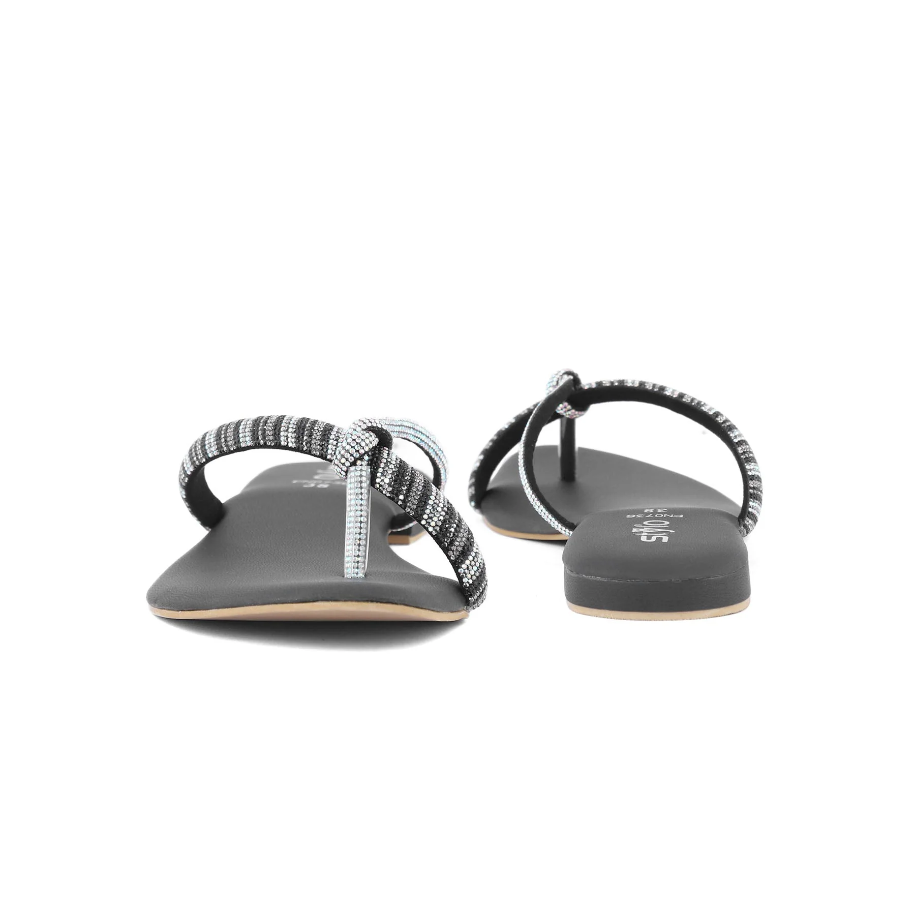 Black Fancy Chappal FN0736 - Image 4