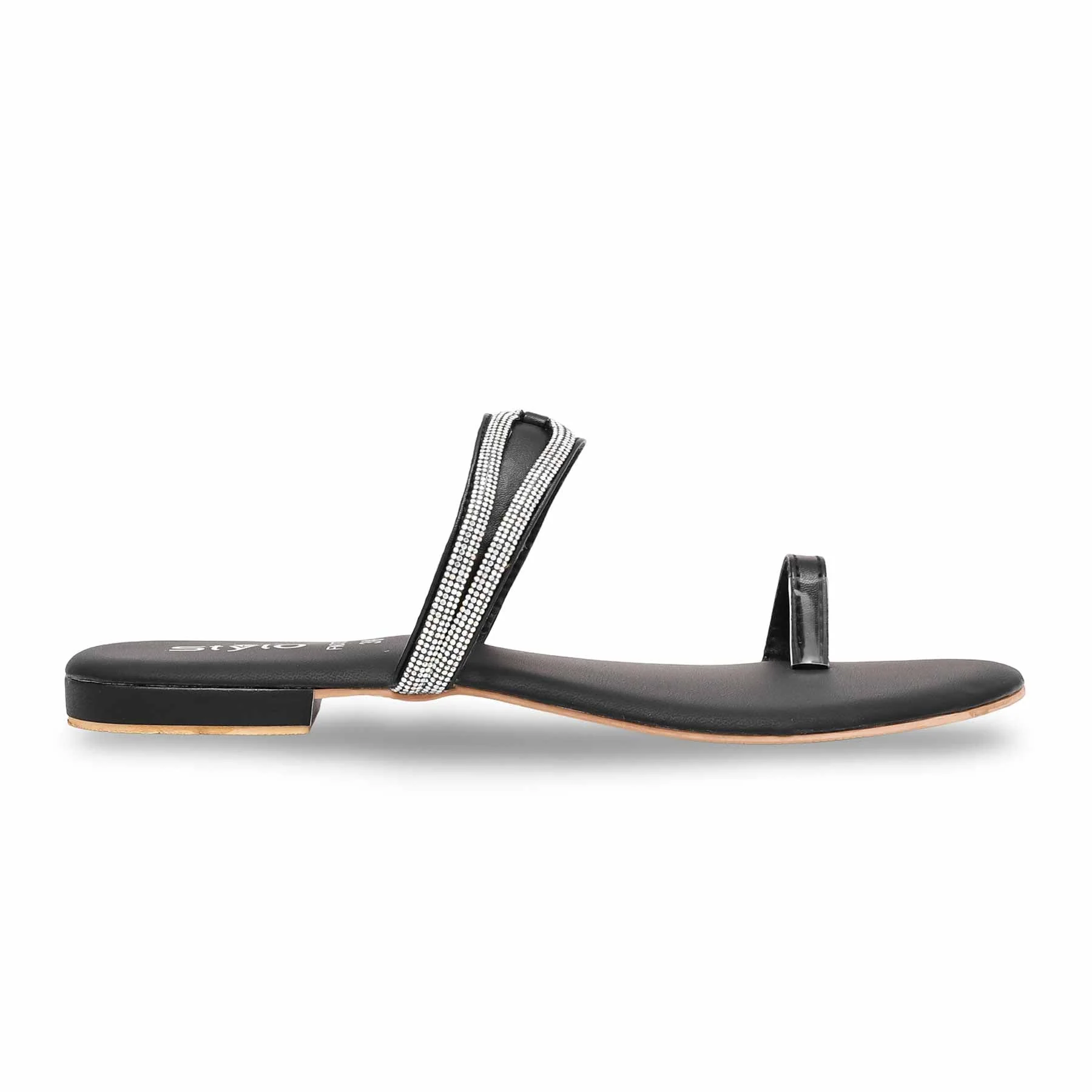 Black Fancy Chappal FN0737 - Image 2