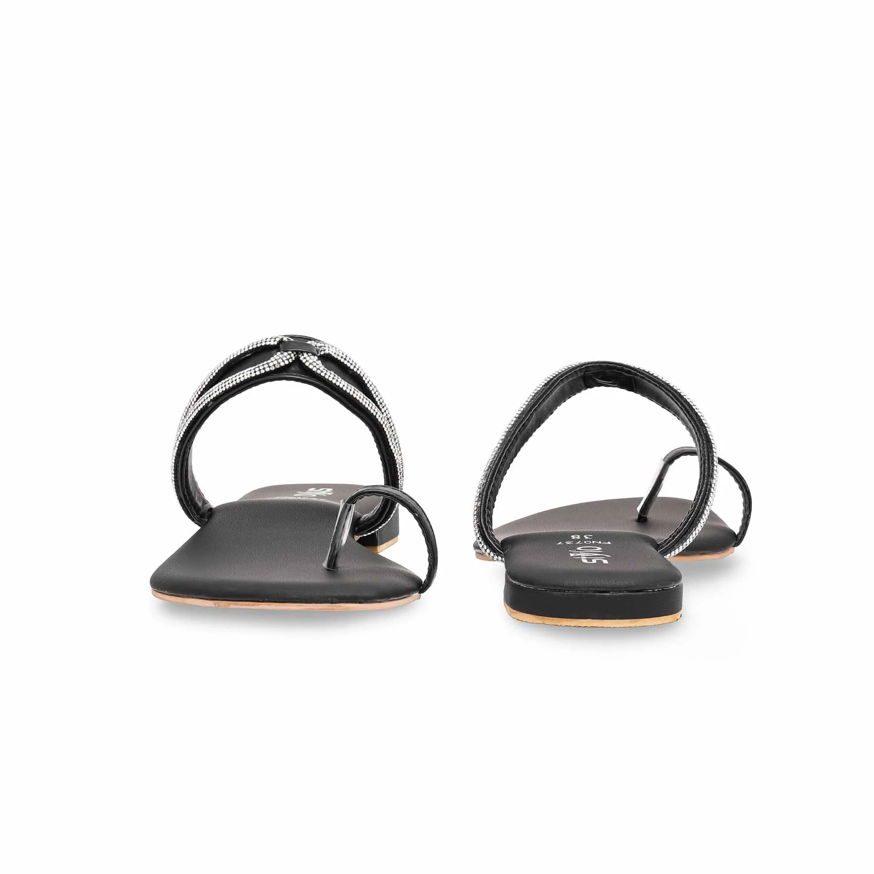 Black Fancy Chappal FN0737 - Image 4