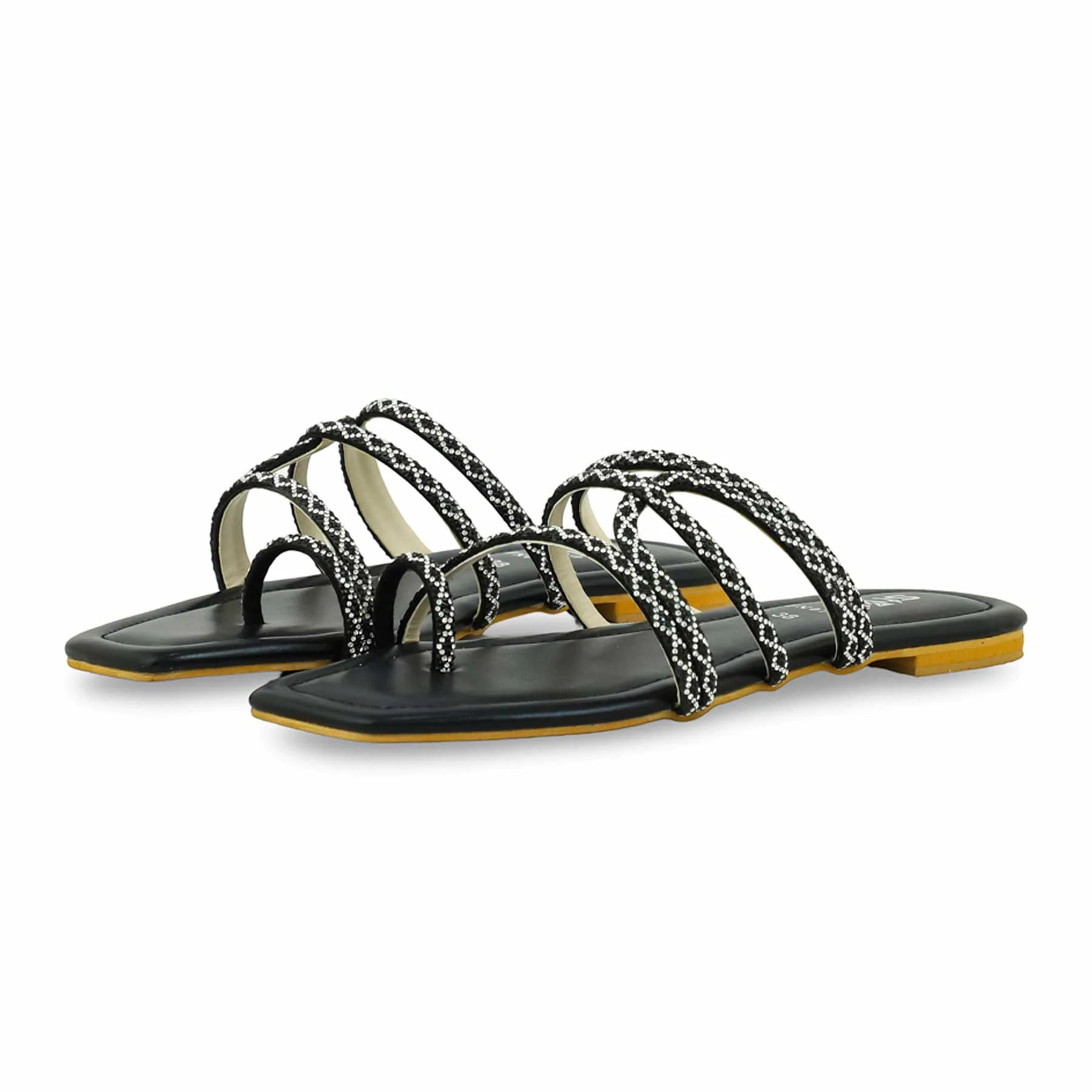 Black Fancy Chappal FN0762 - Image 3