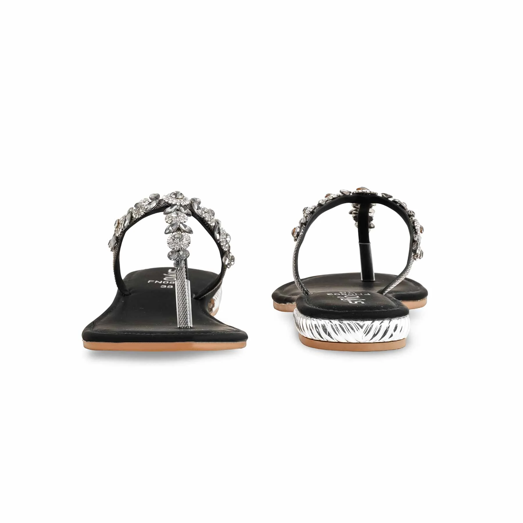 Black Fancy Chappal FN0802 - Image 4