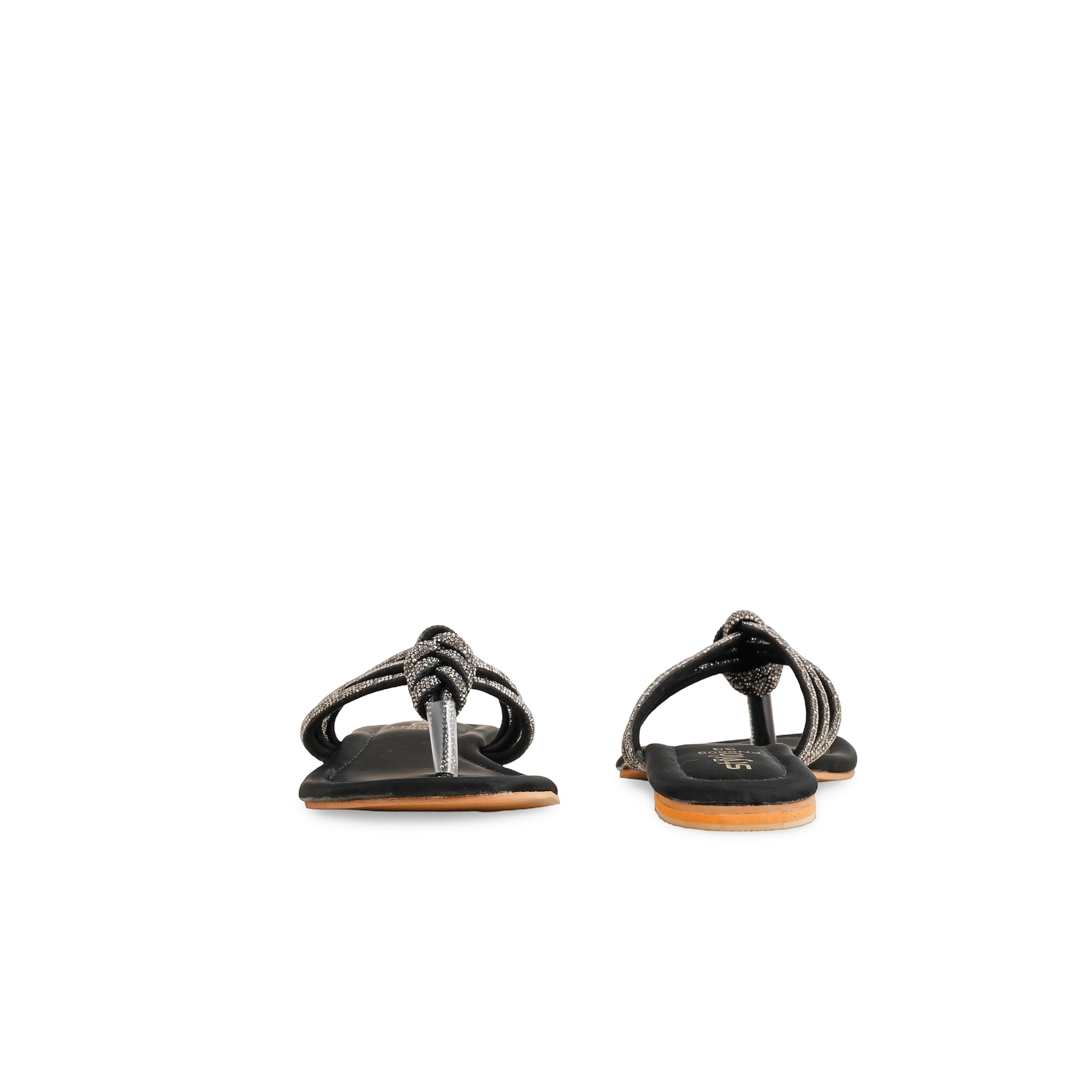 Black Fancy Chappal FN0808 - Image 4