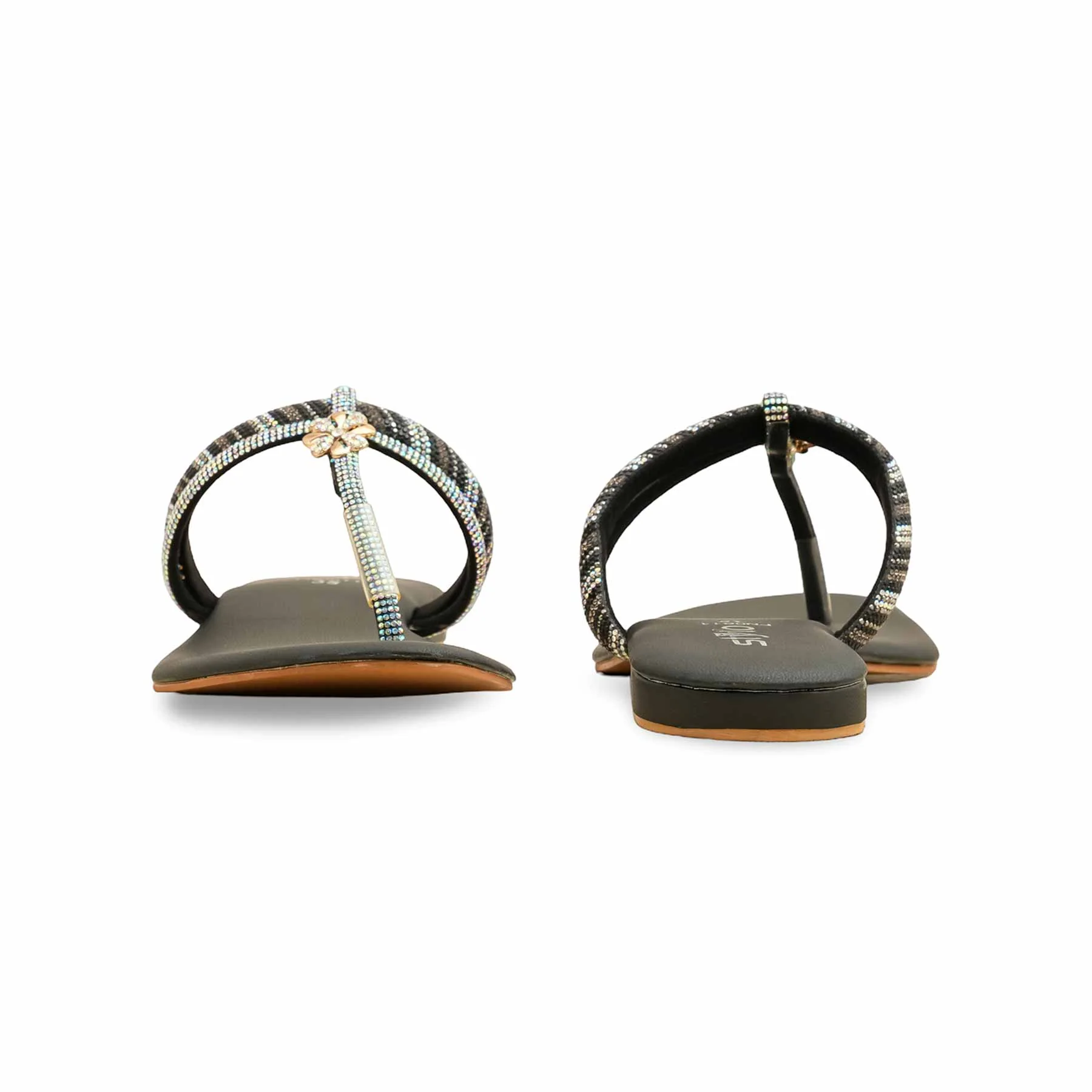 Black Fancy Chappal FN0811 - Image 4
