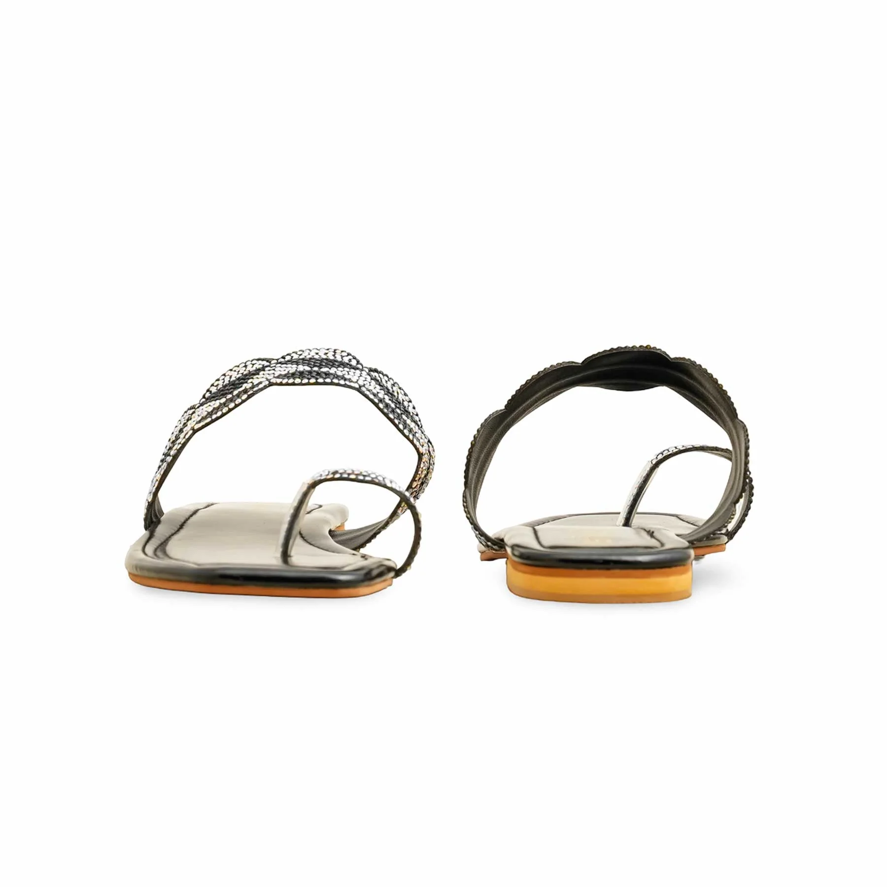 Black Fancy Chappal FN0817 - Image 4