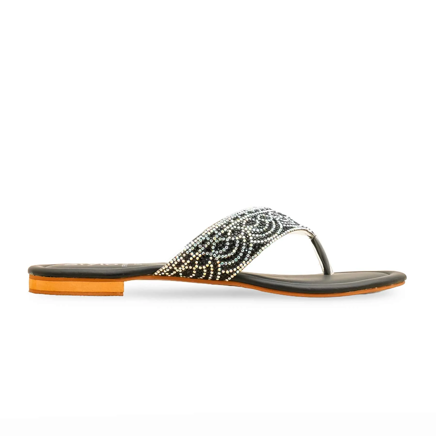 Black Fancy Chappal FN0820 - Image 2