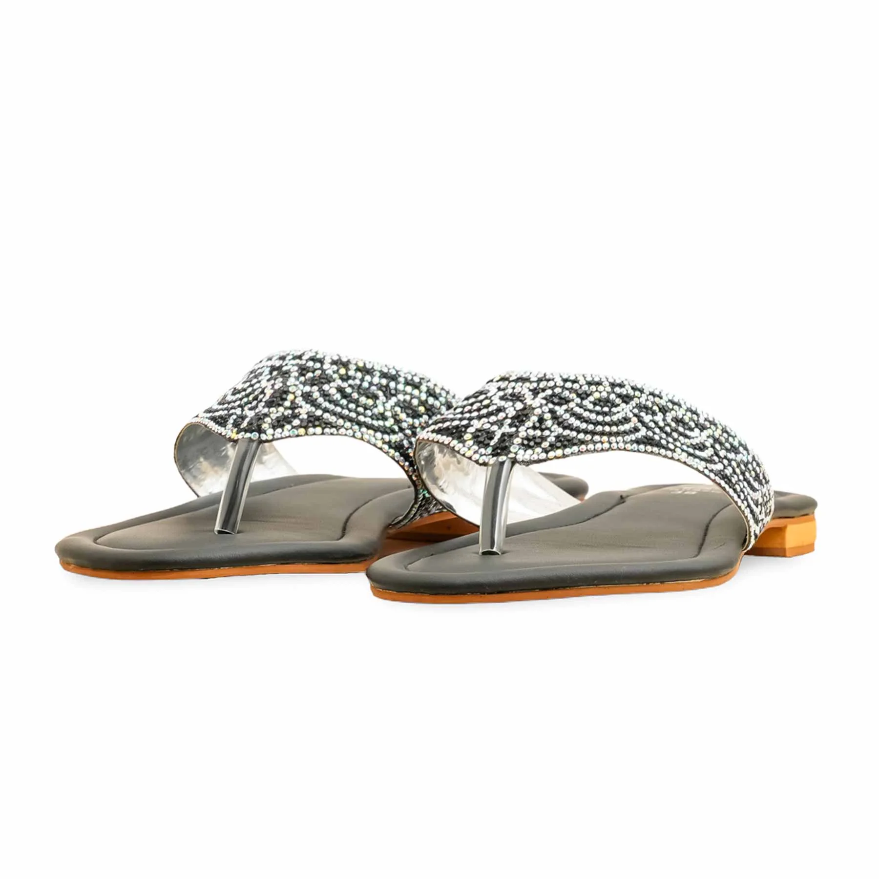 Black Fancy Chappal FN0820 - Image 3