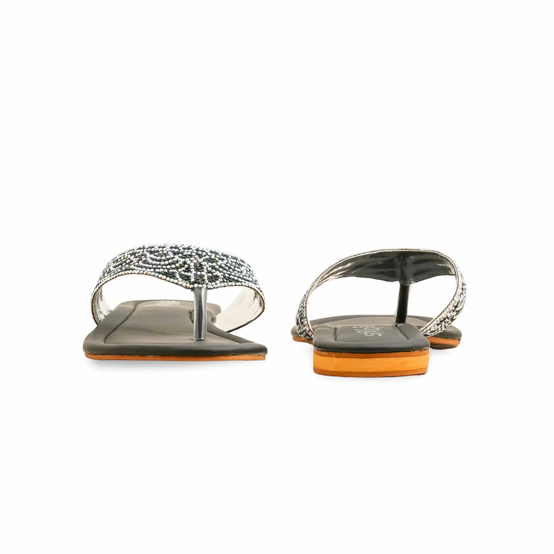 Black Fancy Chappal FN0820 - Image 4
