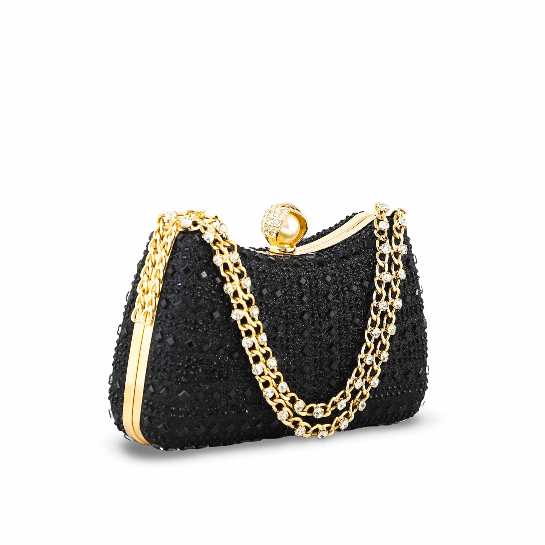 Black Fancy Clutch For Ladies P24385 - Image 3