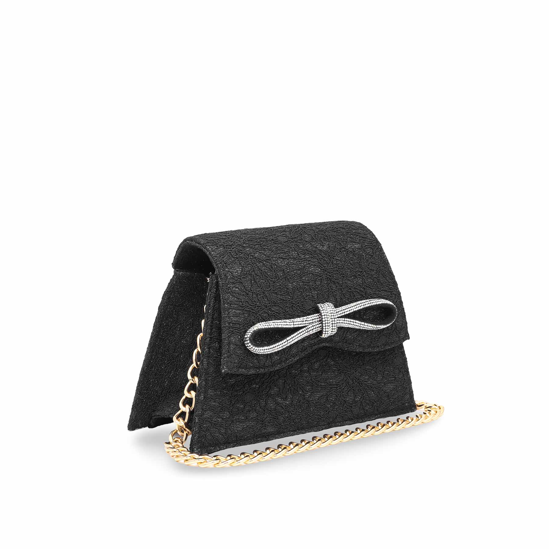 Black Fancy Clutch P15352 - Image 2