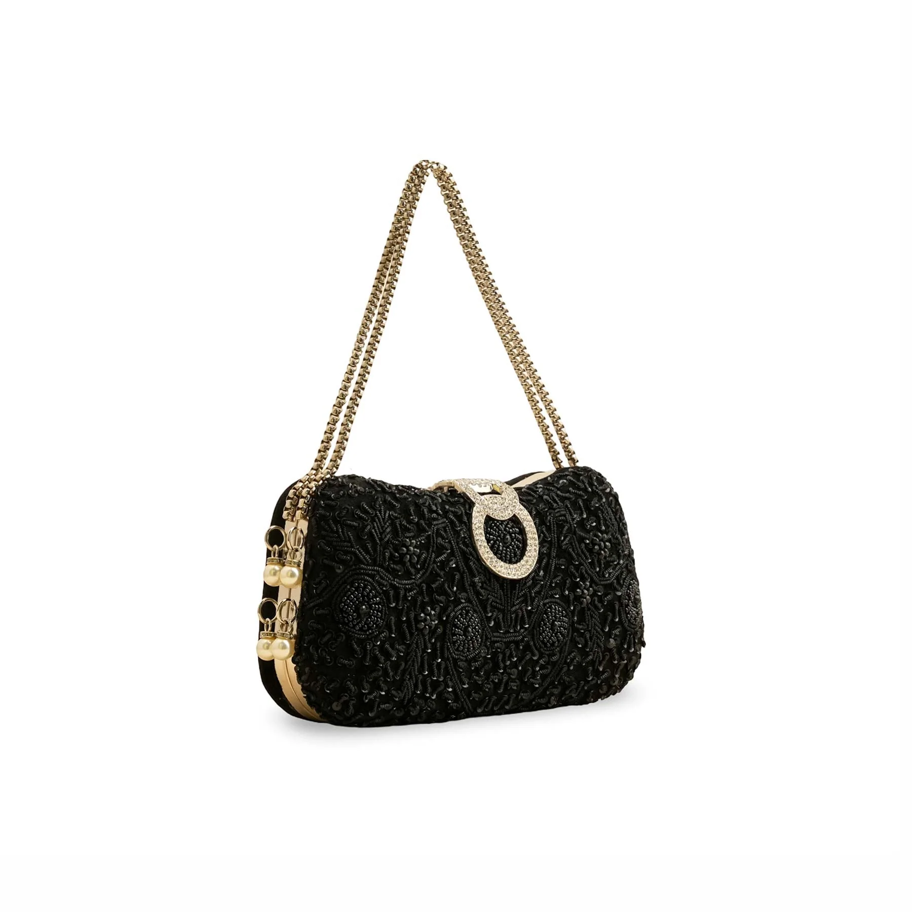 Black Fancy Clutch P15401 - Image 3