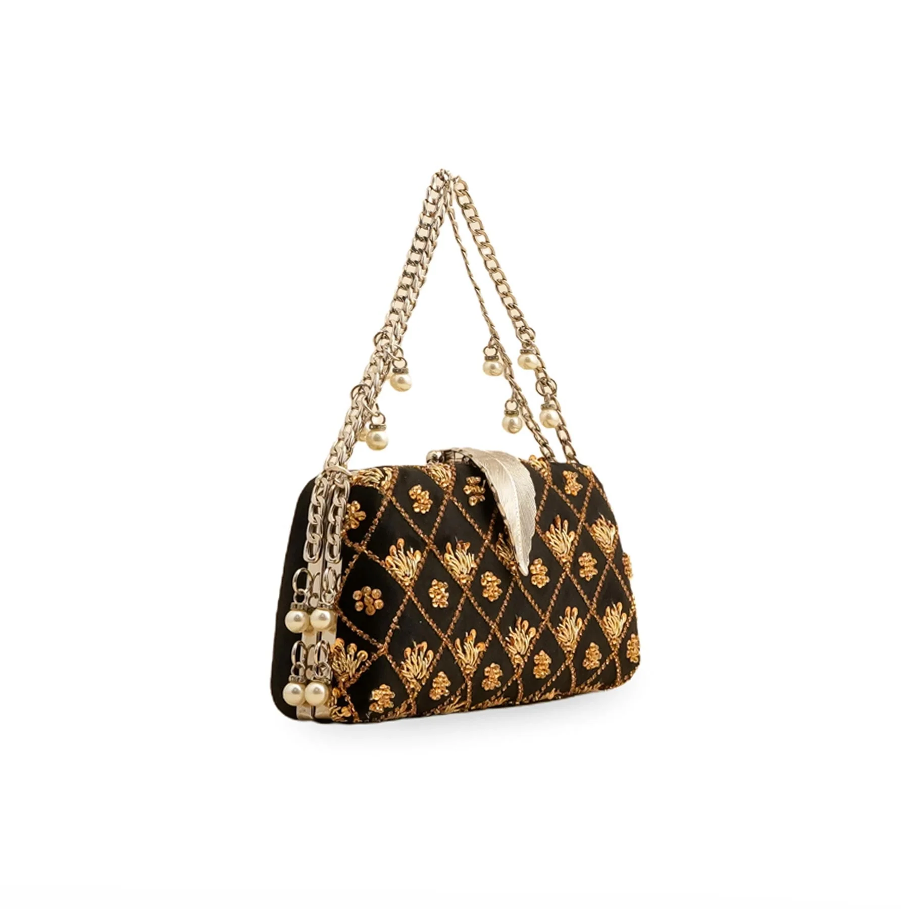 Black Fancy Clutch P15402 - Image 3