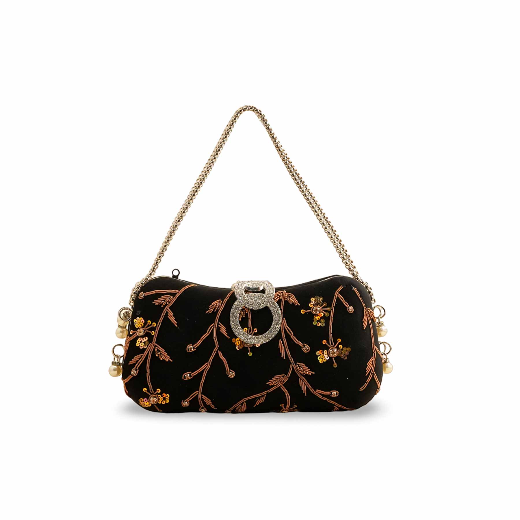 Black Fancy Clutch P15403 - Image 2