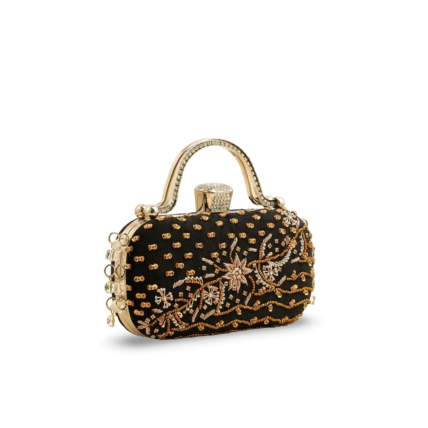 Black Fancy Clutch P15404 - Image 3