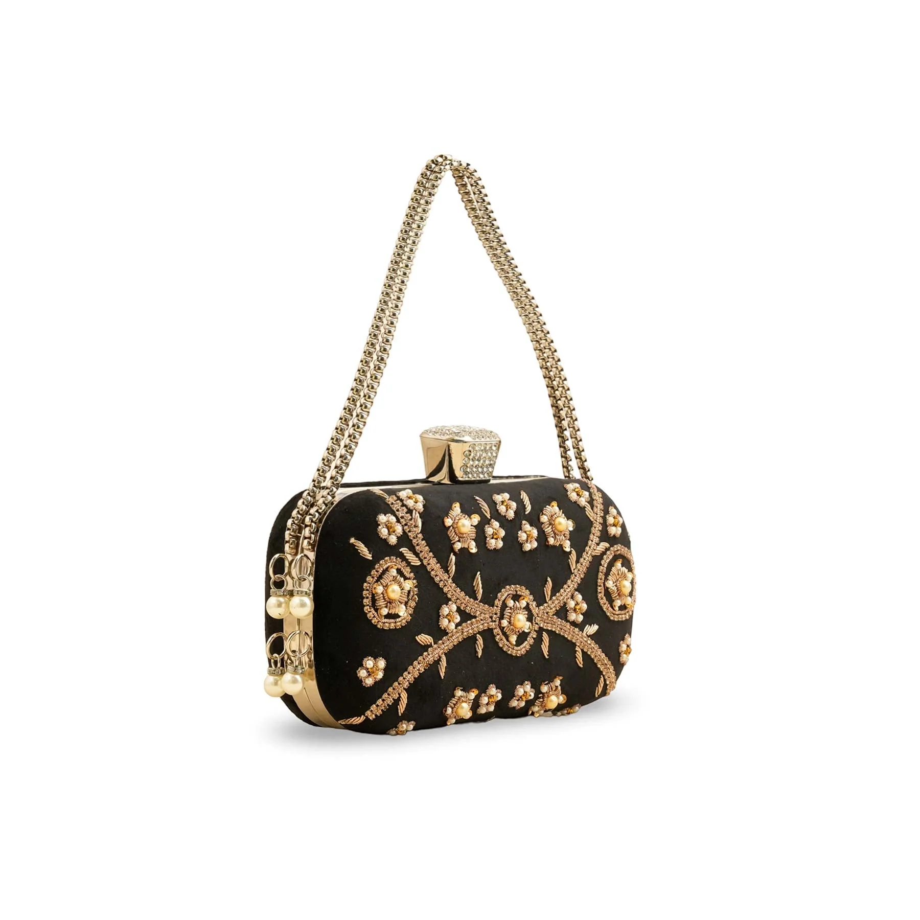 Black Fancy Clutch P15405 - Image 3