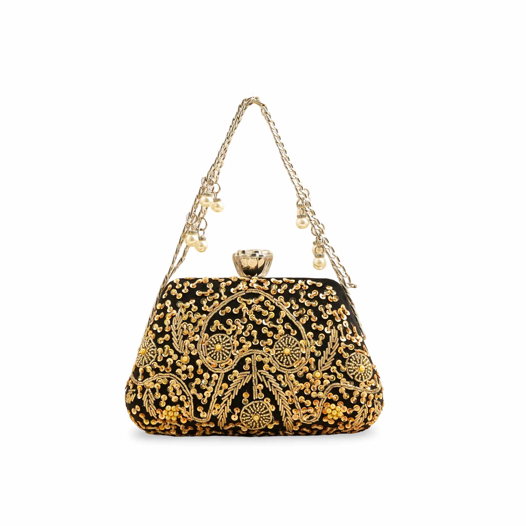 Black Fancy Clutch P15406 - Image 2