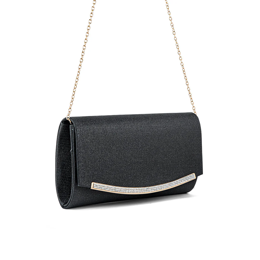 Black Fancy Clutch P24171 - Image 3