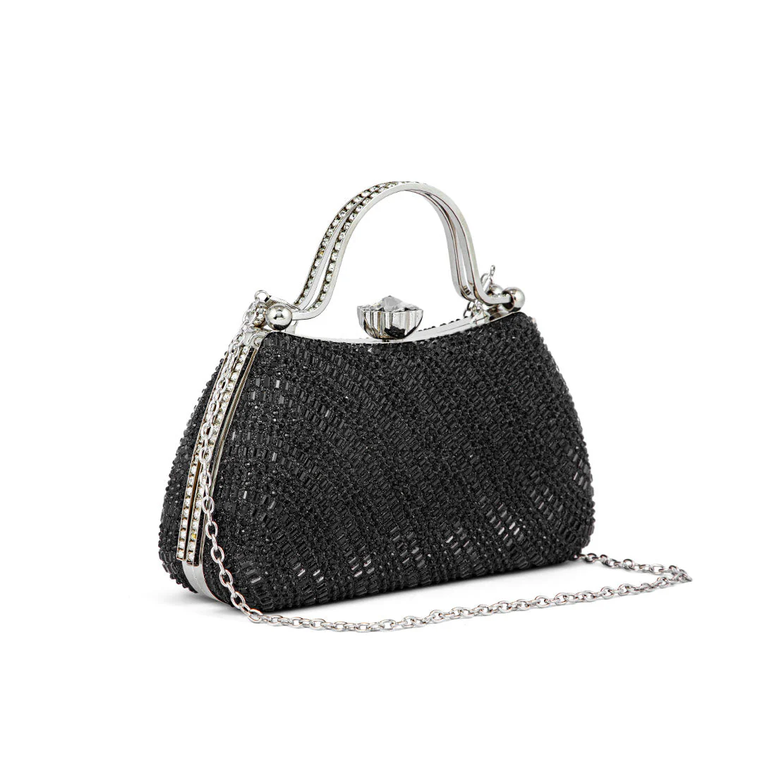Black Fancy Clutch P24186 - Image 3