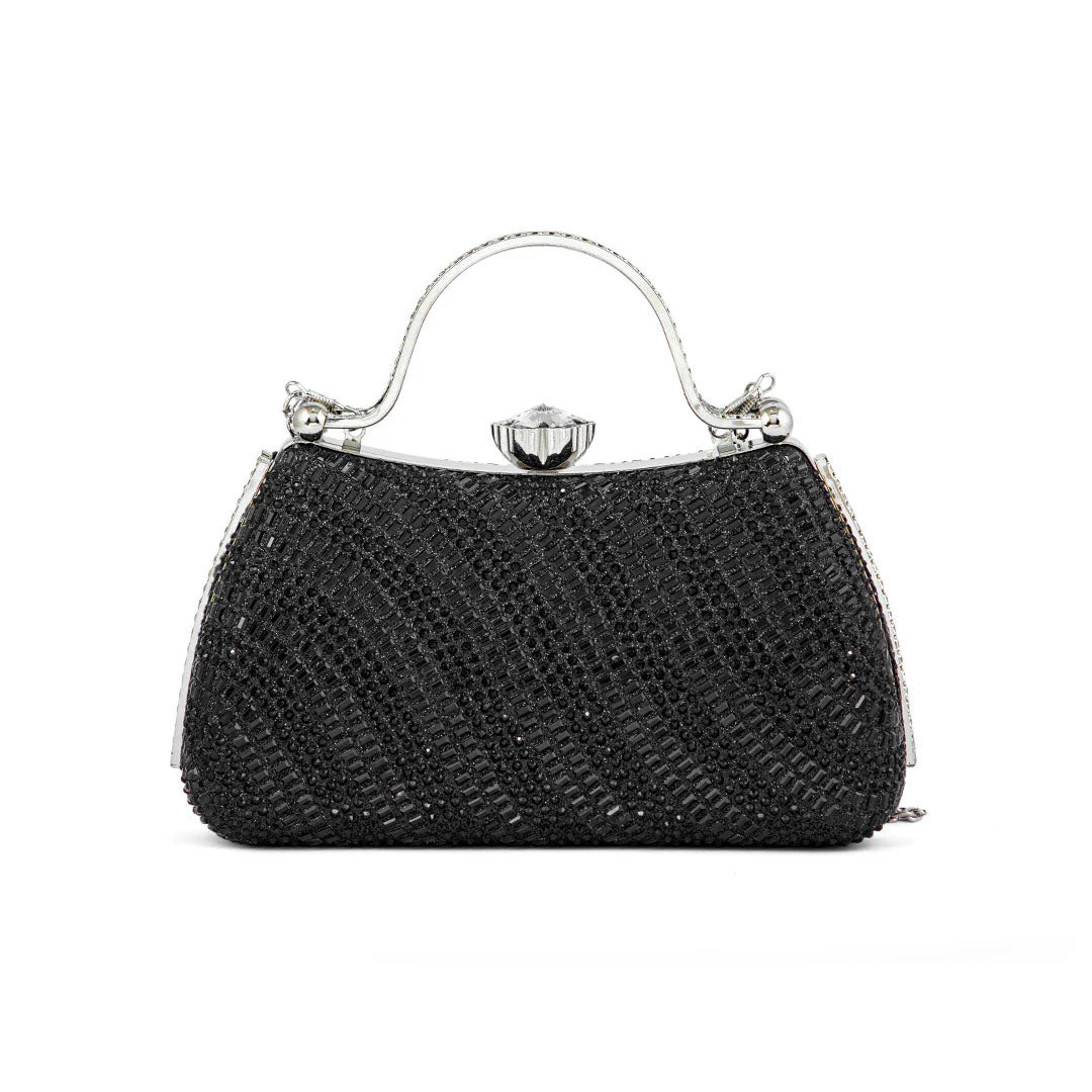 Black Fancy Clutch P24186 - Image 4