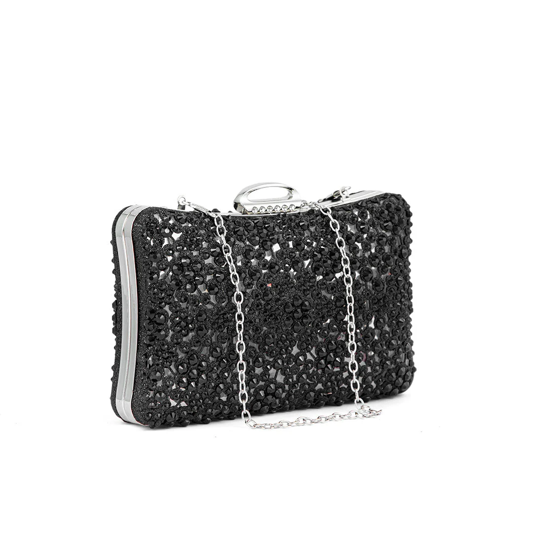 Black Fancy Clutch P24189 - Image 2