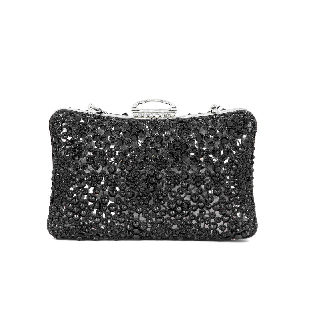 Black Fancy Clutch P24189 - Image 3