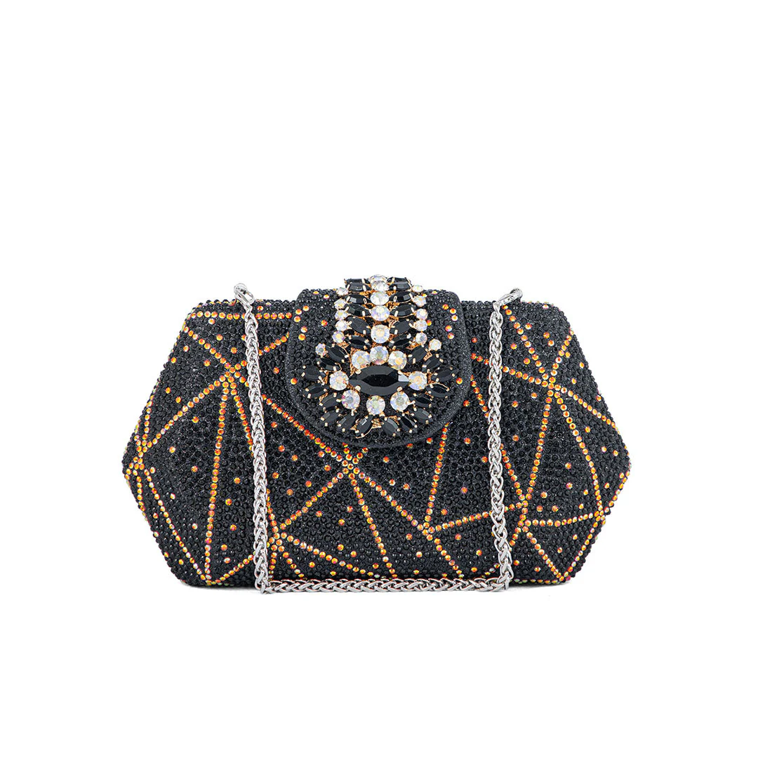 Black Fancy Clutch P24202 - Image 2