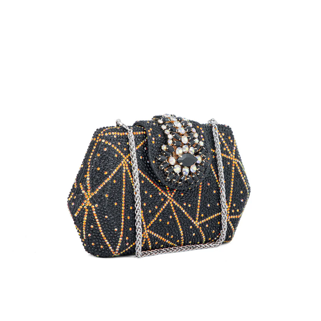 Black Fancy Clutch P24202 - Image 3