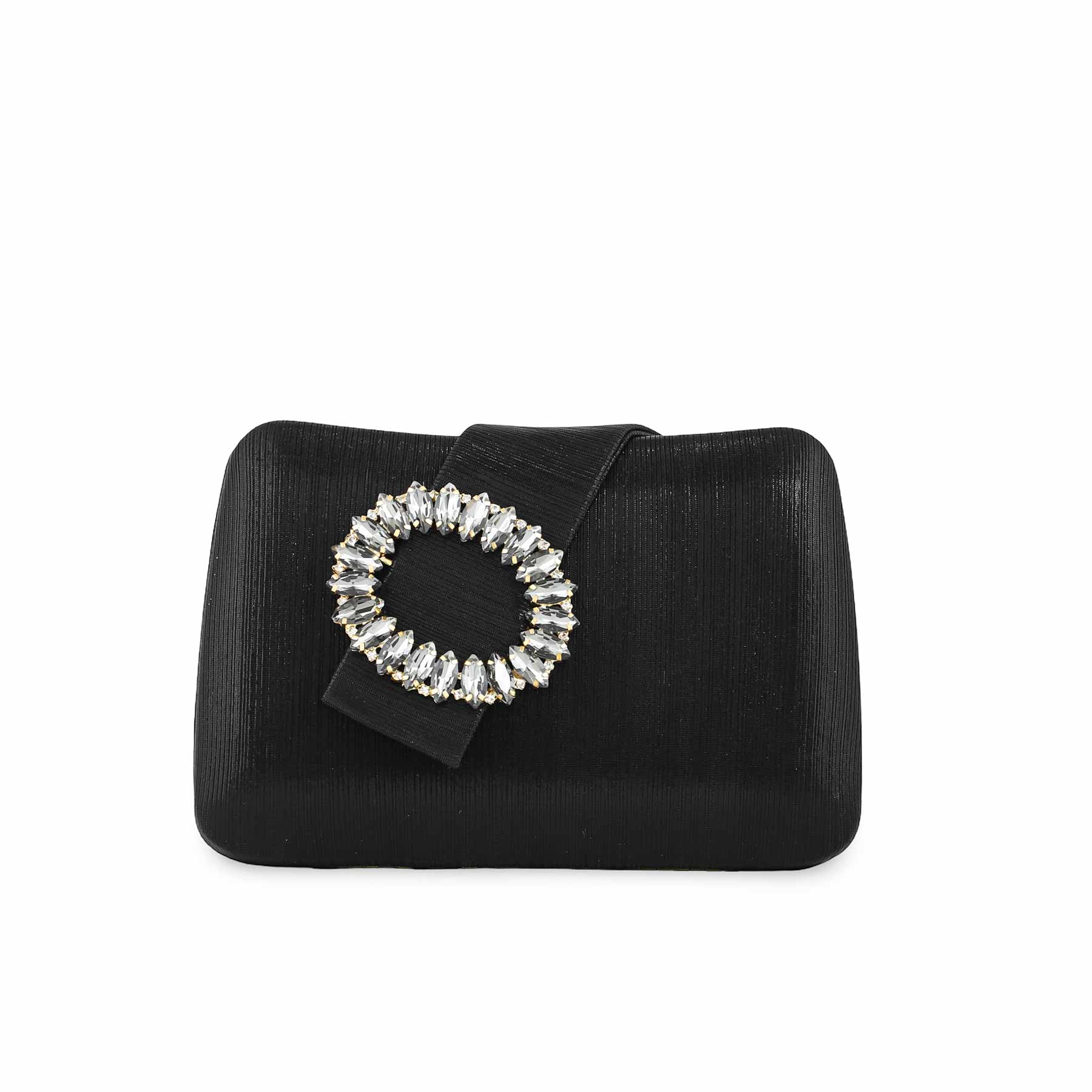 Black Fancy Clutch P24390 - Image 2