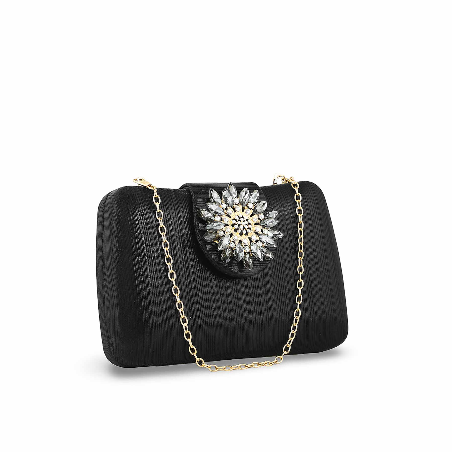 Black Fancy Clutch P24391 - Image 3