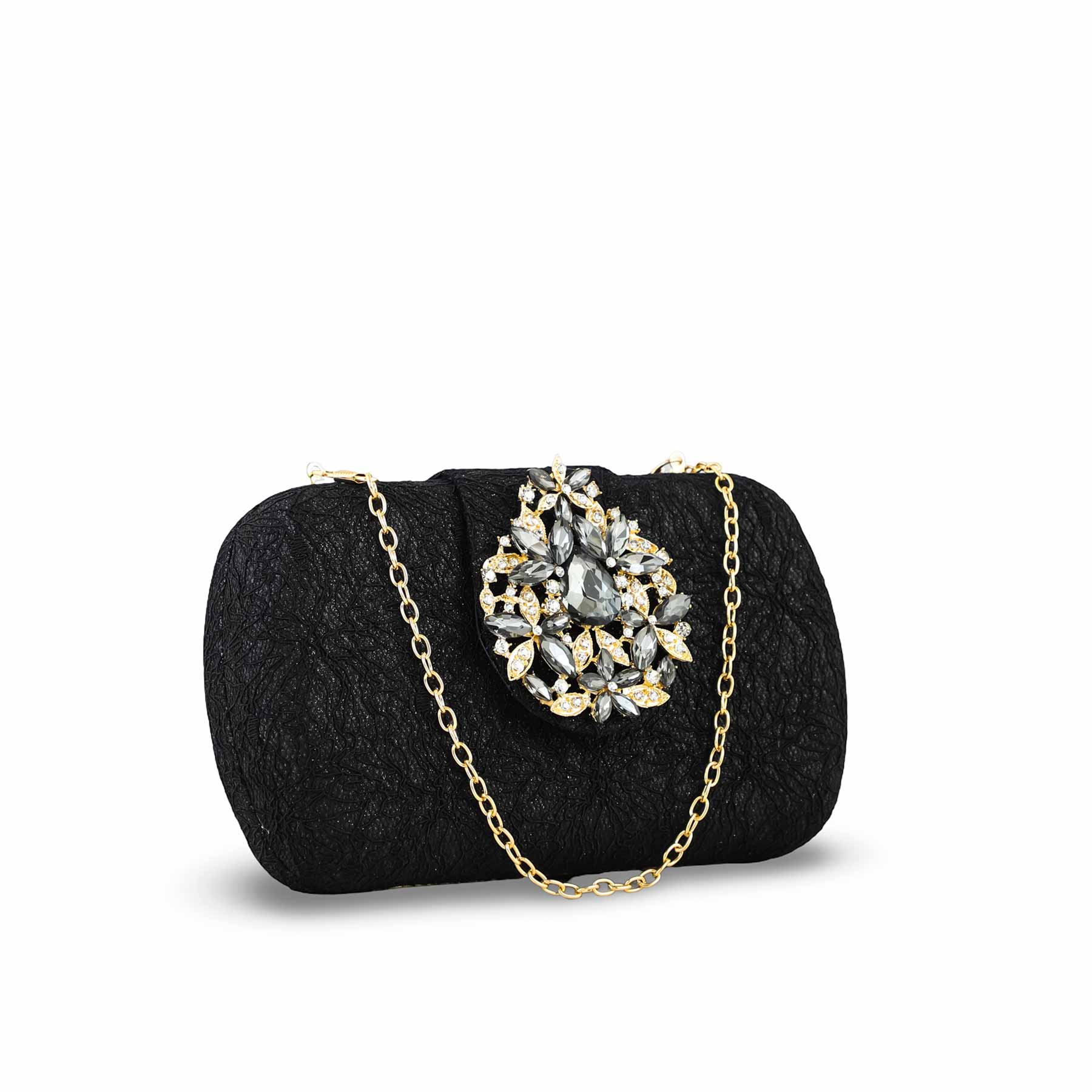 Black Fancy Clutch P24392 - Image 2
