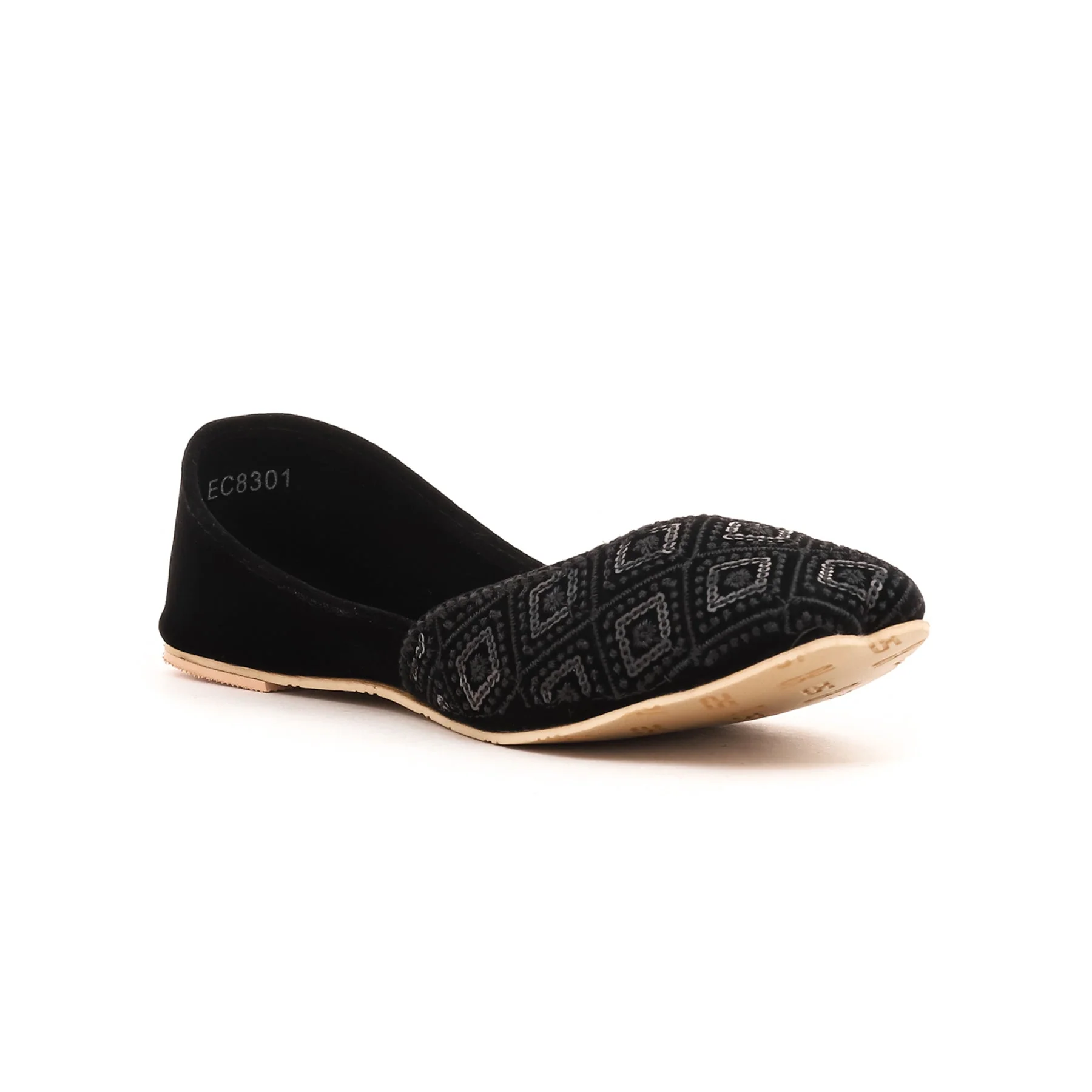 Black Fancy Khussa EC8301 - Image 2