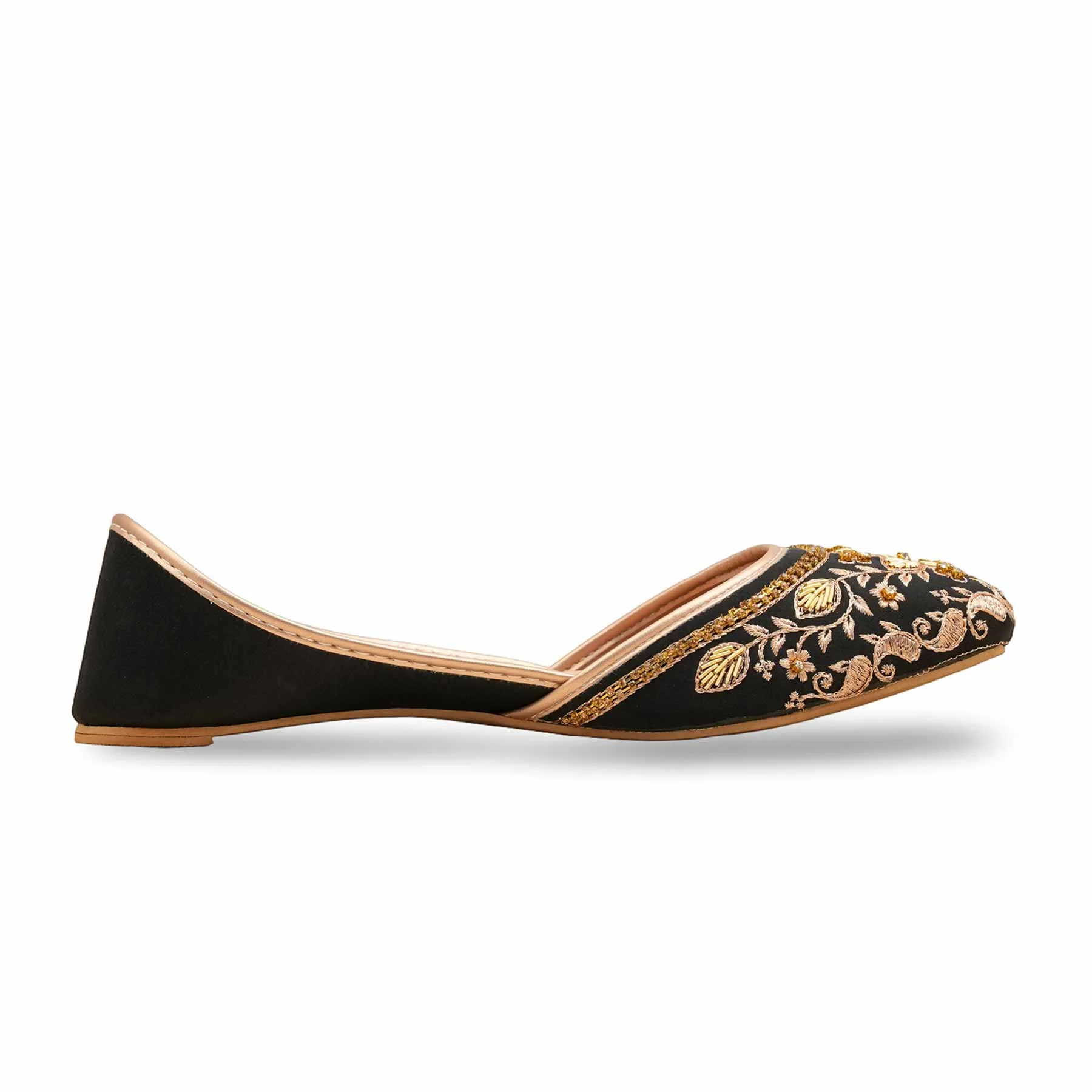 Black Fancy Khussa For Ladies EC8593 - Image 3