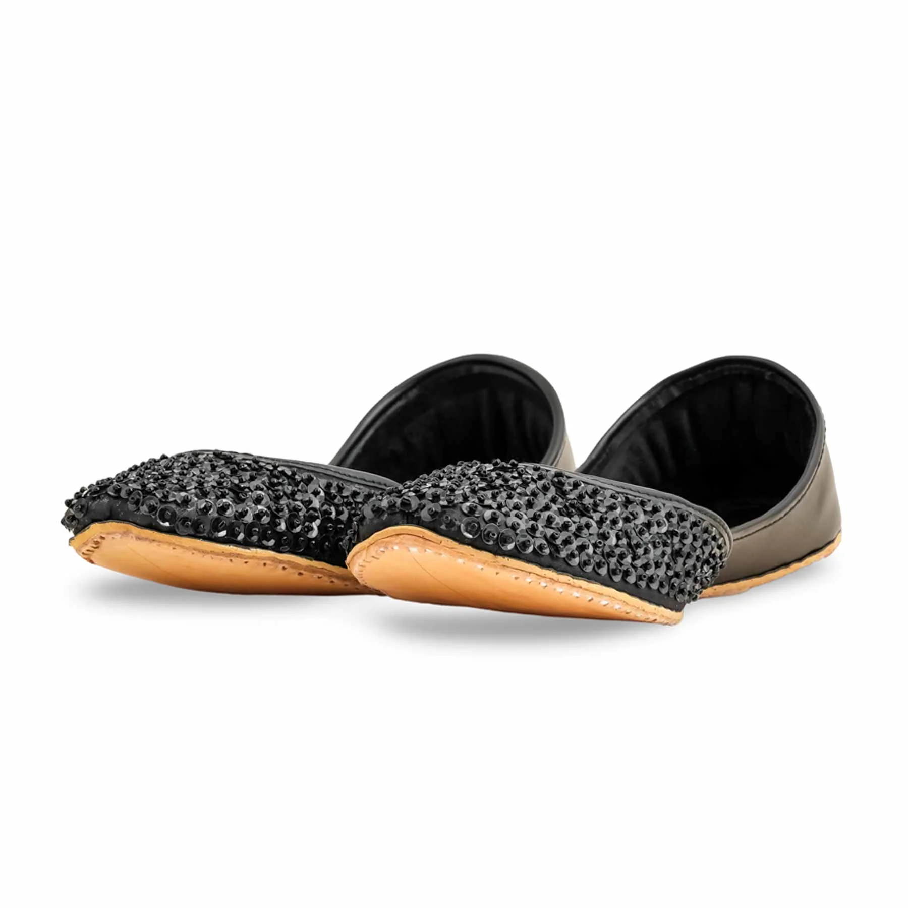 Black Fancy Khussa For Women EC8528 - Image 3