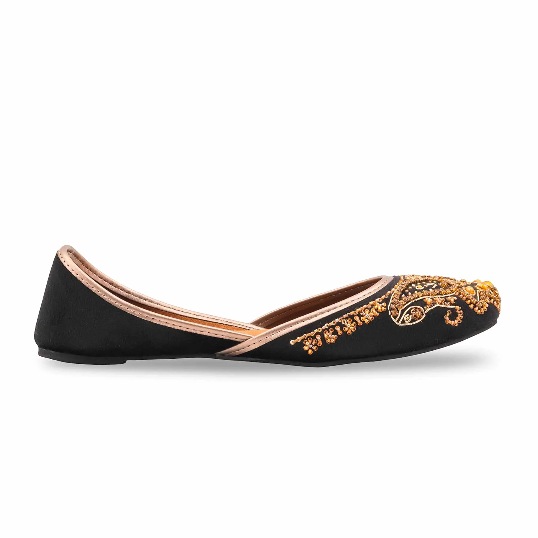 Black Fancy Khussa For Ladies EC8604 - Image 3